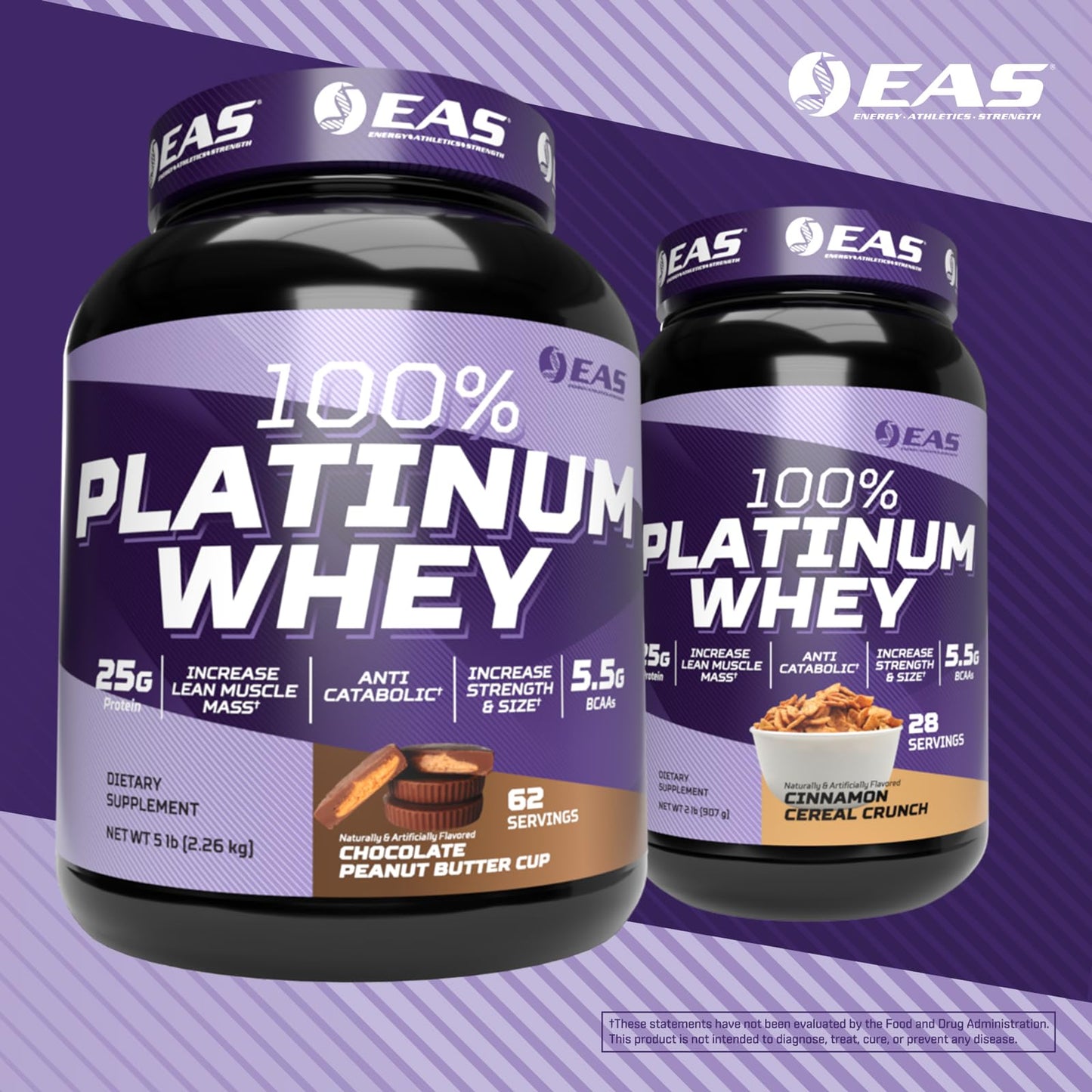 Experimental and Applied Sciences 100% Platinum Whey Protein Powder, Vanilla Ice Cream, 2 lb, 32 Servings