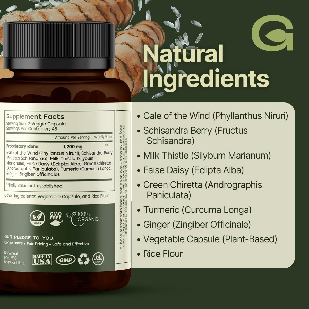 GREEN'S BEST Liver Support Supplement Capsules, 90 Capsules
