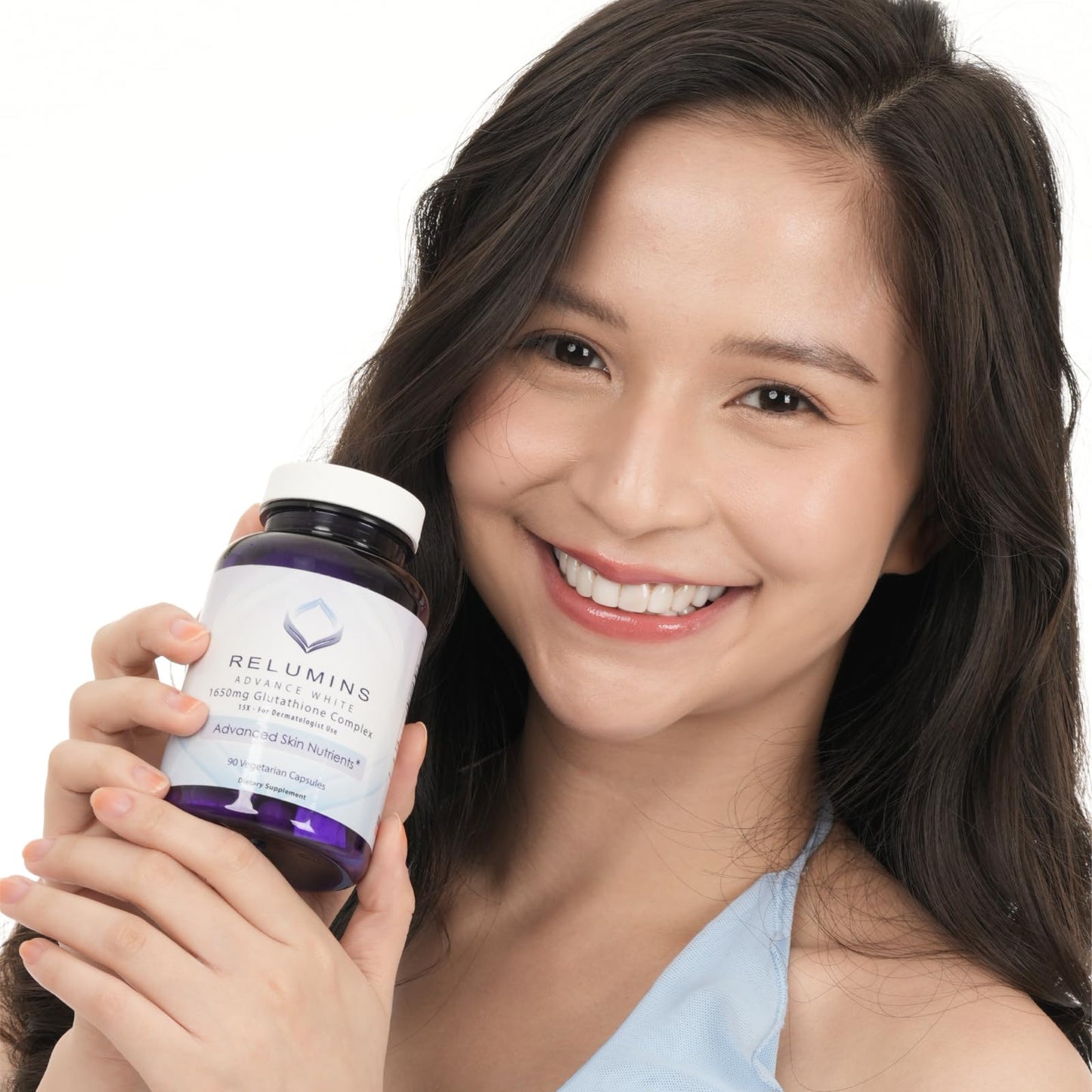 Relumins 1650mg L-Glutathione Complex with Hyaluronic, Alpha Lipoic, Rose HIPS, Vitamin E & Riboflavin Capsules 90 Count