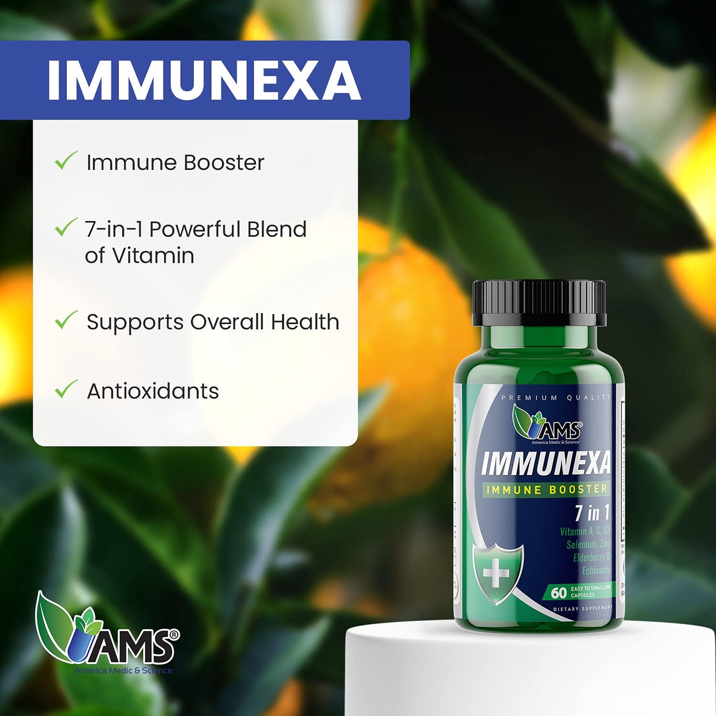 America Medic & Science Immunexa 7 in 1 Immune Support Booster 60 Capsules
