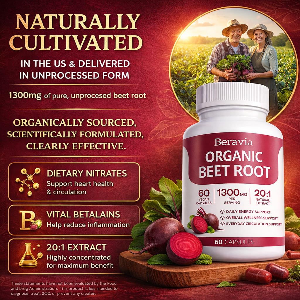 Beravia Organic Beet Root Capsule 120 Count