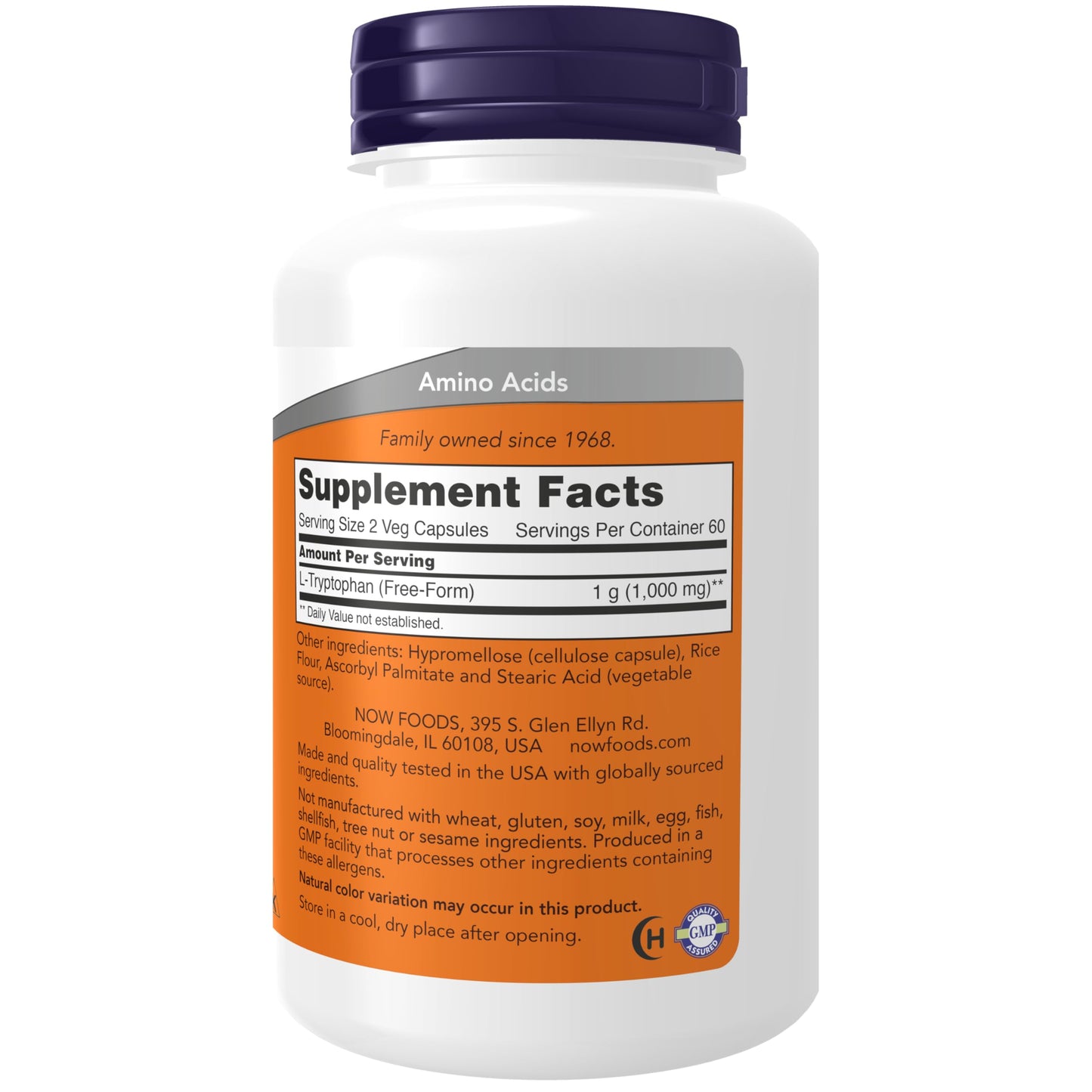 NOW Foods L-Tryptophan 500mg Capsules, 240-count