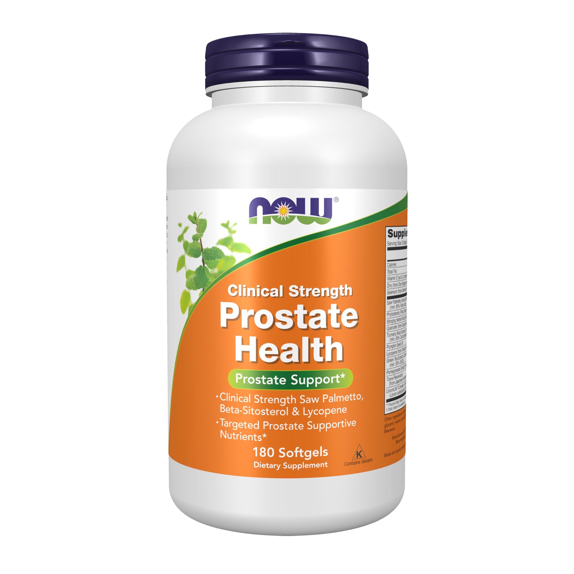 NOW Foods Saw Palmetto Prostate Health, Clinical Strength with Beta-Sitosterol & Lycopene, 180 Softgels