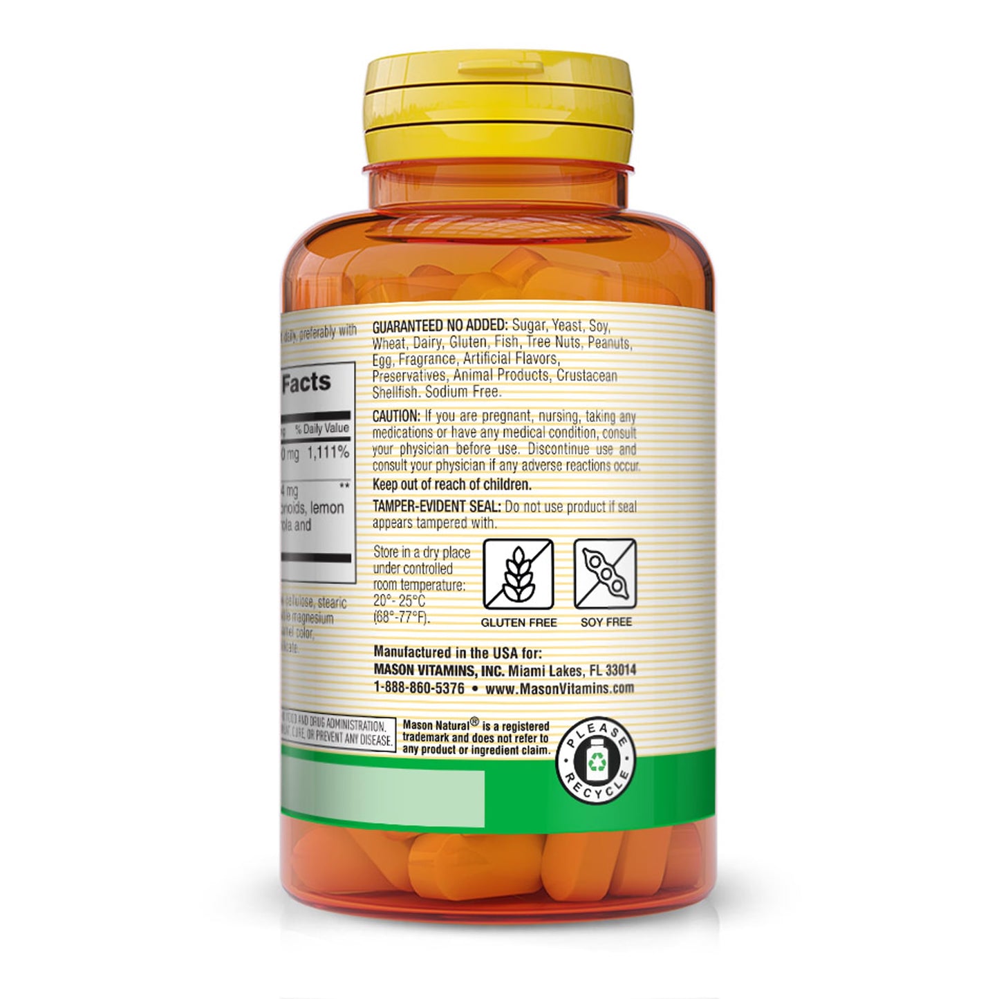 Mason Natural Vitamin C 1,000 mg Plus Rose Hips and Bioflavonoids Complex 90 Tablets