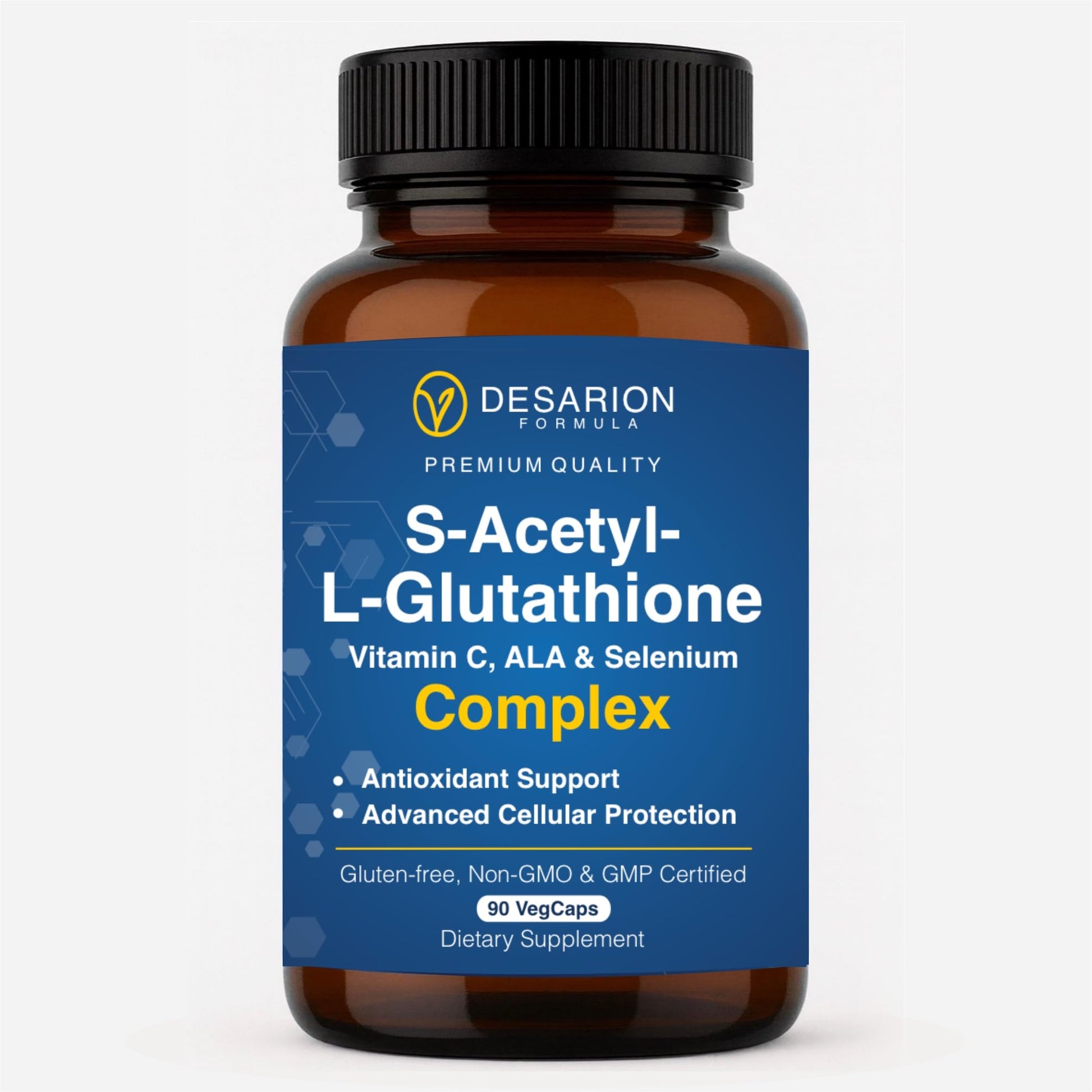 Desarion Formula S-Acetyl L-Glutathione Complex 200 mg – with Vitamin C, Alpha Lipoic Acid & Selenium – Advanced Antioxidant Support for Cellular Protection 90 Capsules