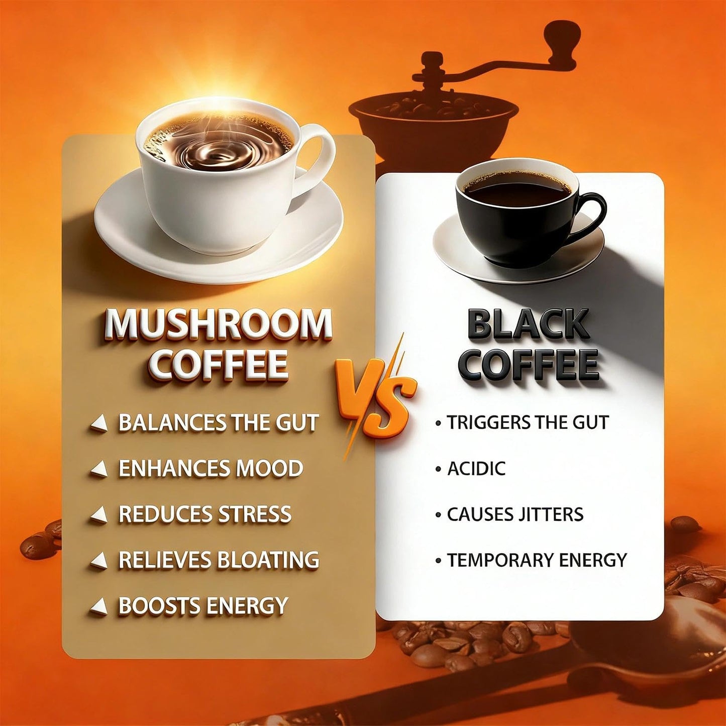 Curvani Bryt Mushroom Coffee with 6 Adaptogenic Mushrooms + Collagen – Steady Energy, Focus & Immunity Support, Powder, 6.35 oz