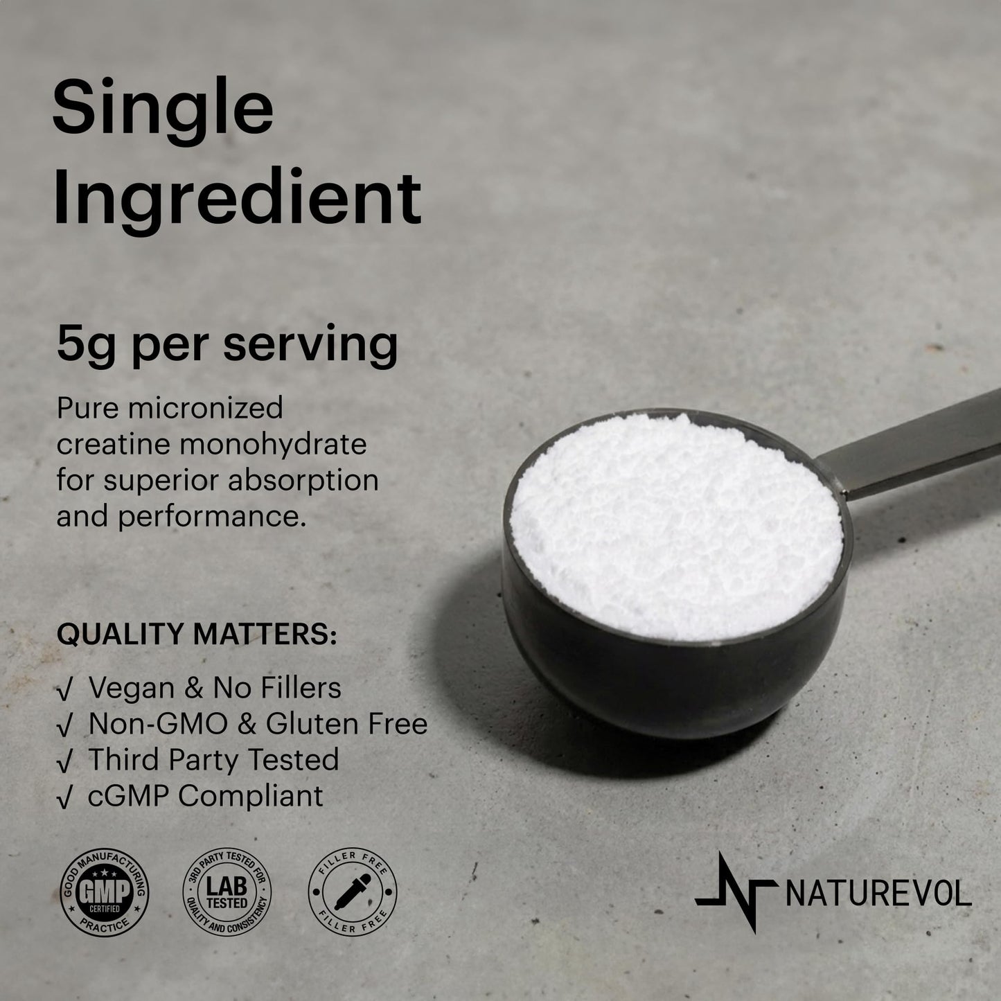 Naturevol Creatine Monohydrate Powder 1.1 Pound