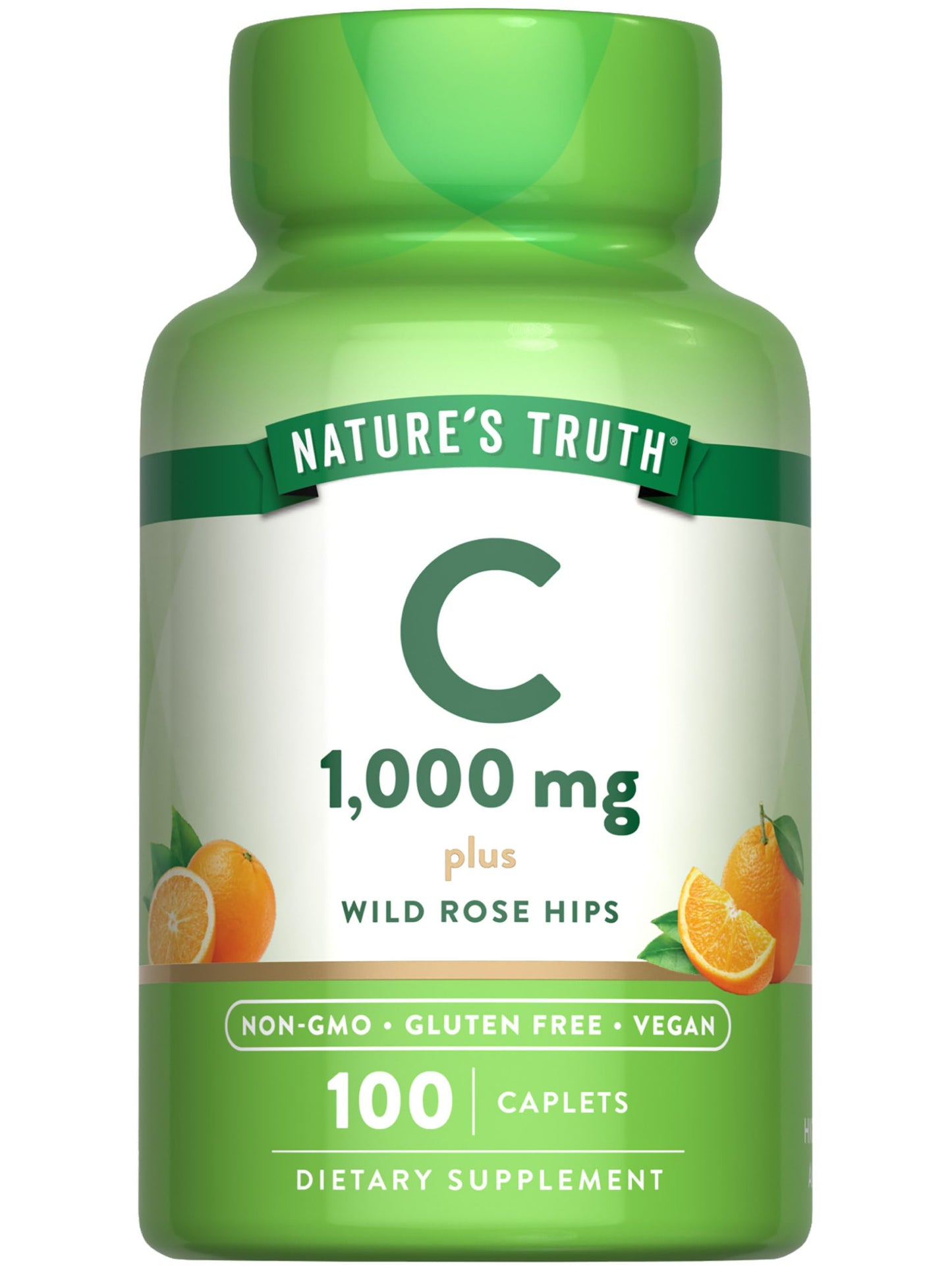Nature's Truth Vitamin C 1000 mg with Rose Hips Caplets 100 Count