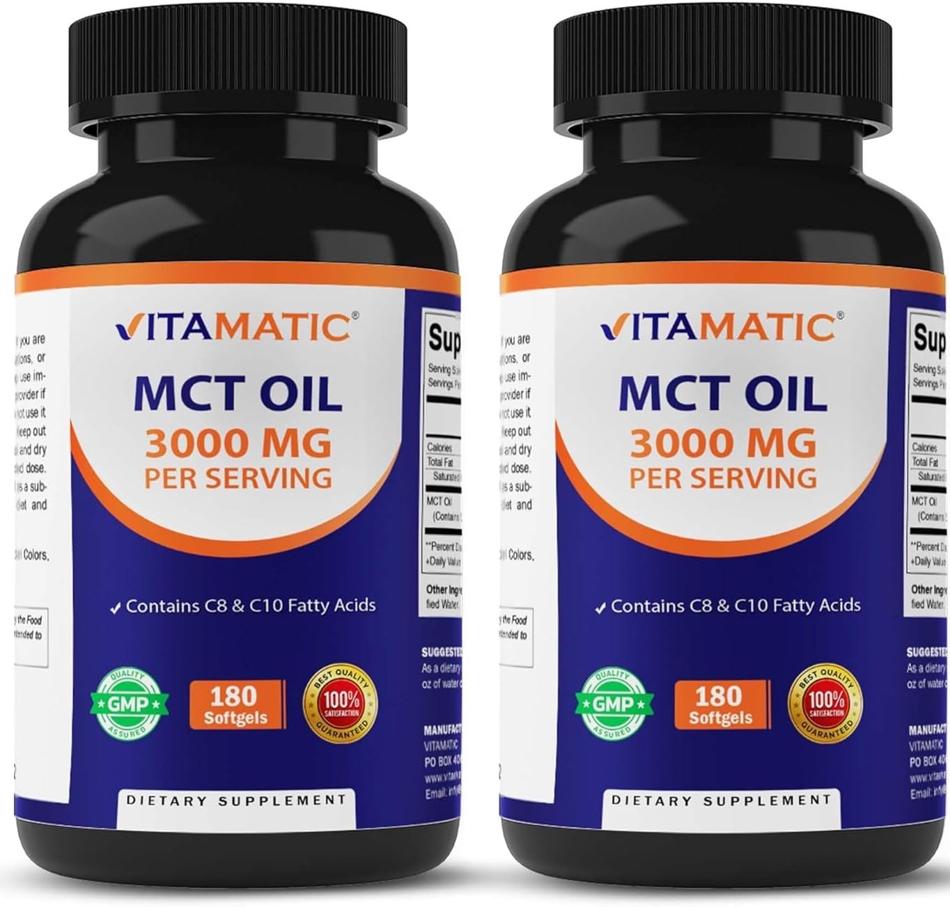 Vitamatic MCT Oil Softgels 3000 mg per Serving, 360 Softgels