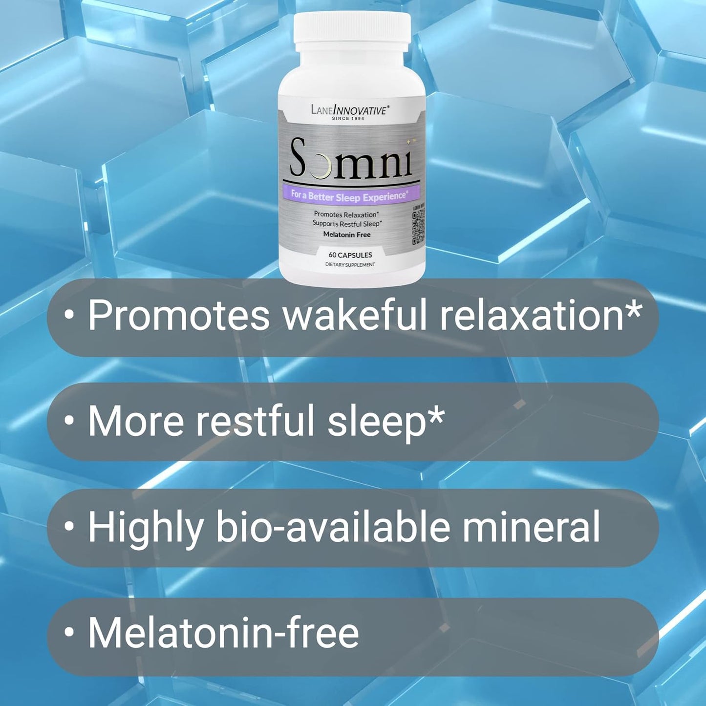 LANE LABS Somni Sleep Aid Supplement Capsule, 60 Count