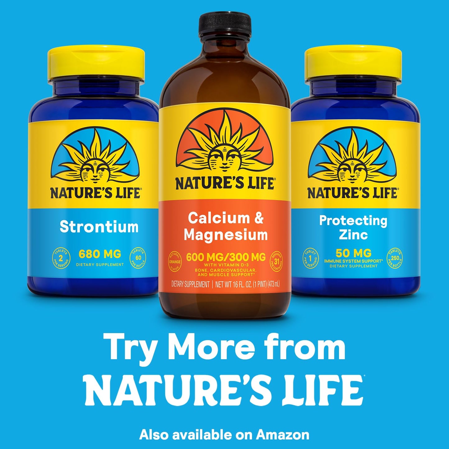 Nature's Life Liquid Calcium Magnesium Supplement with Vitamin D3, 16 FL OZ