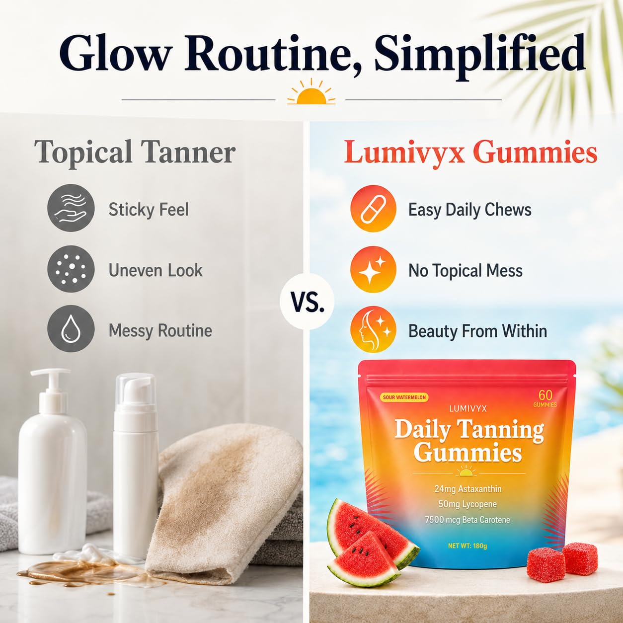 SARAMAES Lumivyx Tanning Gummies Gummy 60 Count