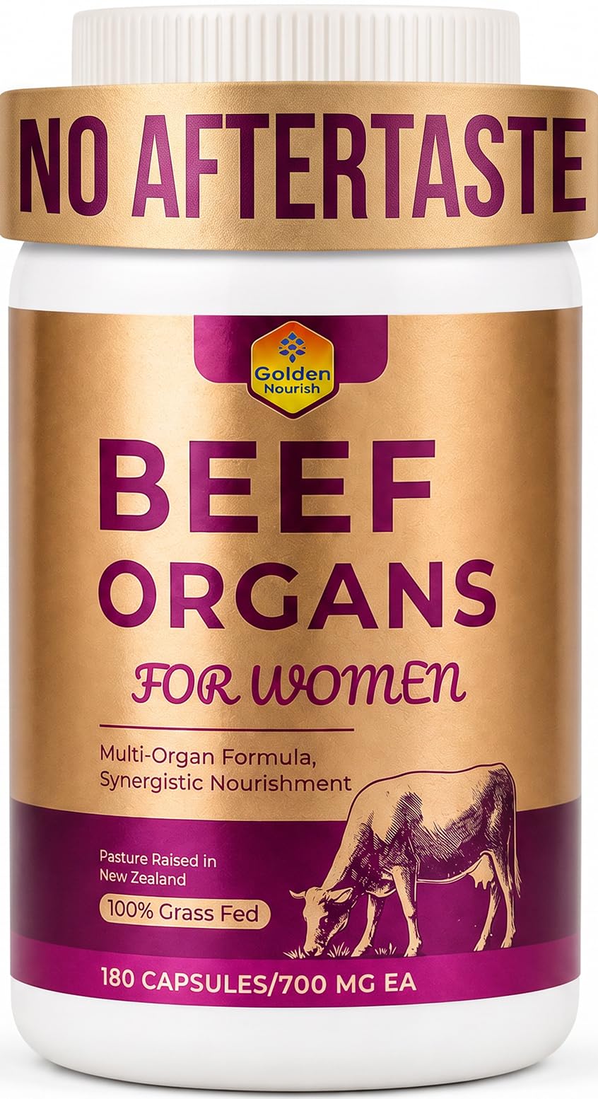 Golden Nourish Grass-Fed Beef Organ Supplement for Women 180 Capsules