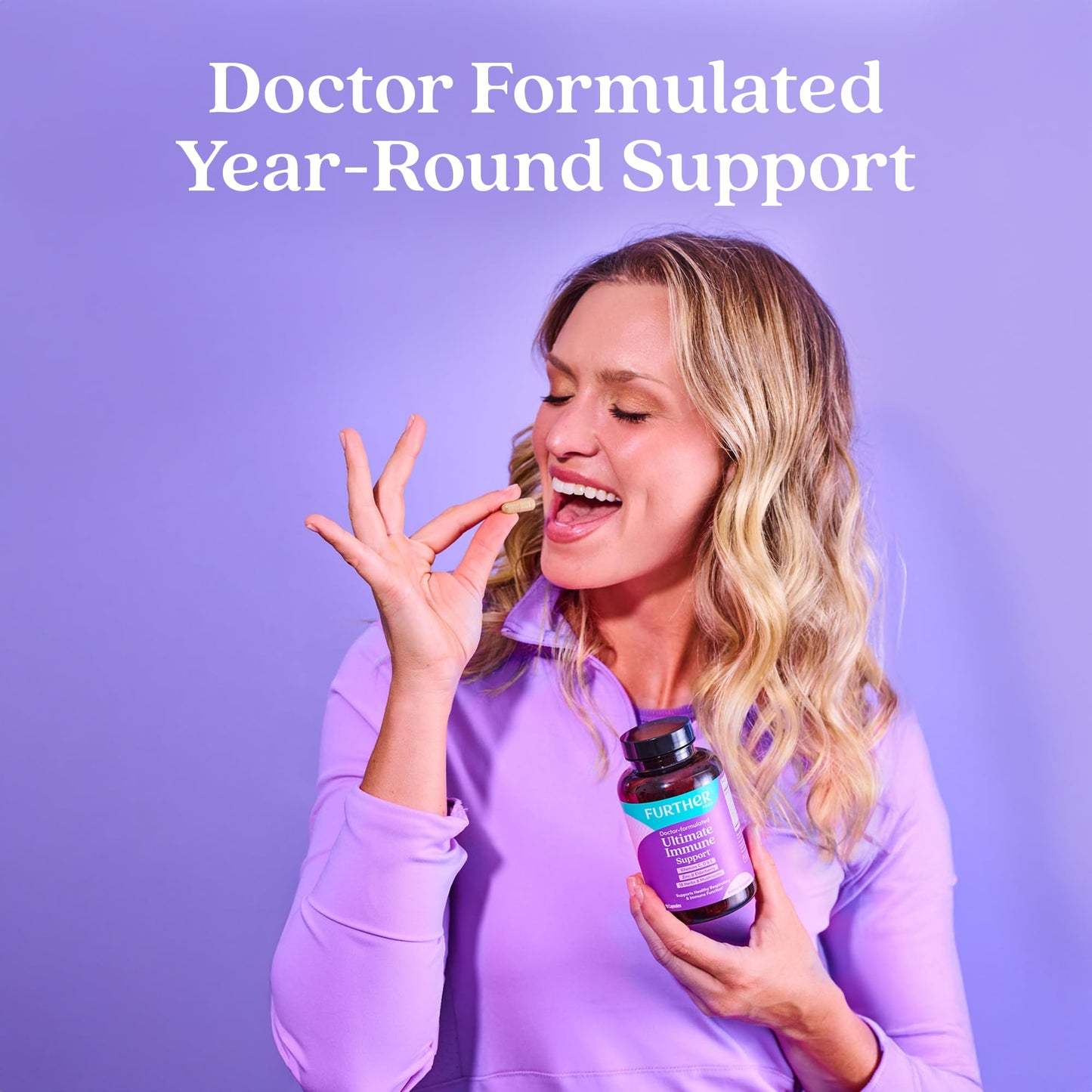 Further Food Ultimate Immune Support with Vitamins C, D, E & Zinc – Natural Herbal Supplement with Antioxidants for Immune & Respiratory Support, 120 Capsules