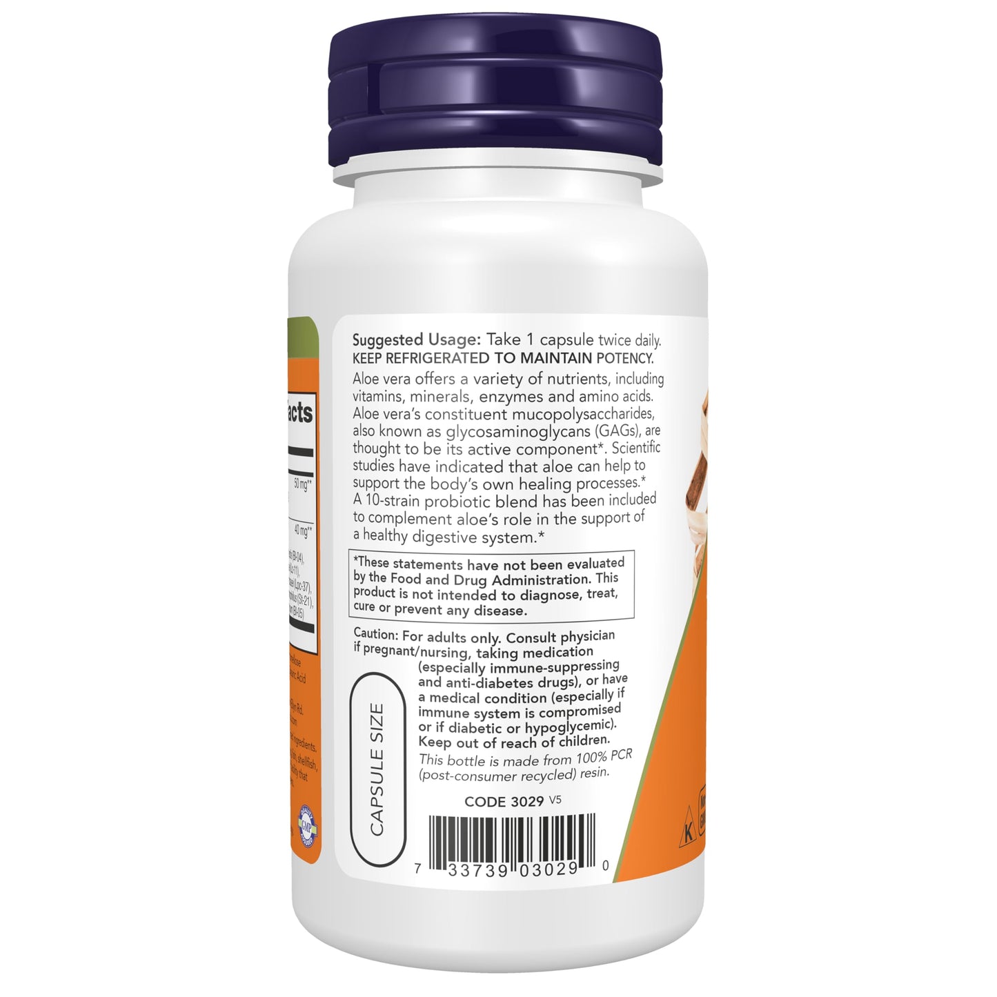 NOW Foods Aloe 10,000 & Probiotics with 10-Strain (5 Billion) Probiotic Blend Veg Capsules, 60 Count