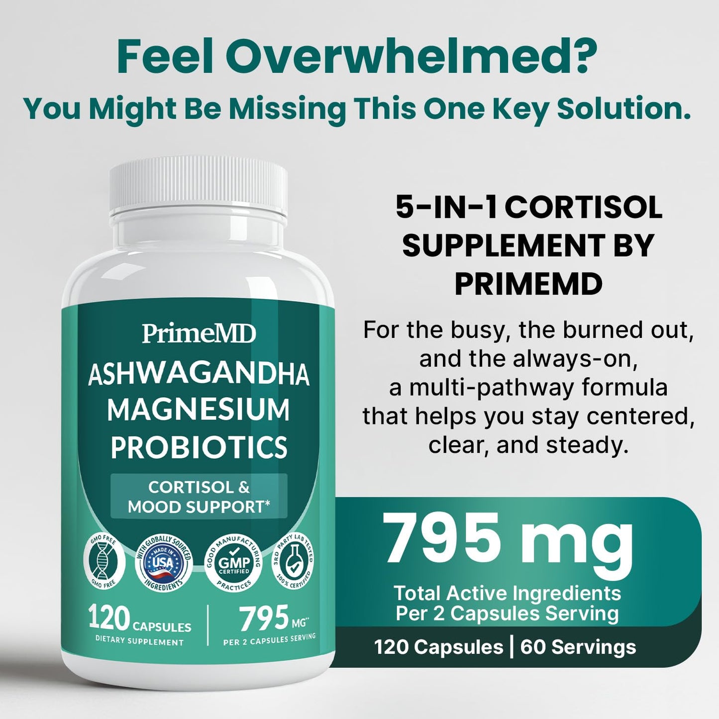 PrimeMD 5-in-1 Cortisol Support Capsules 240 Capsules
