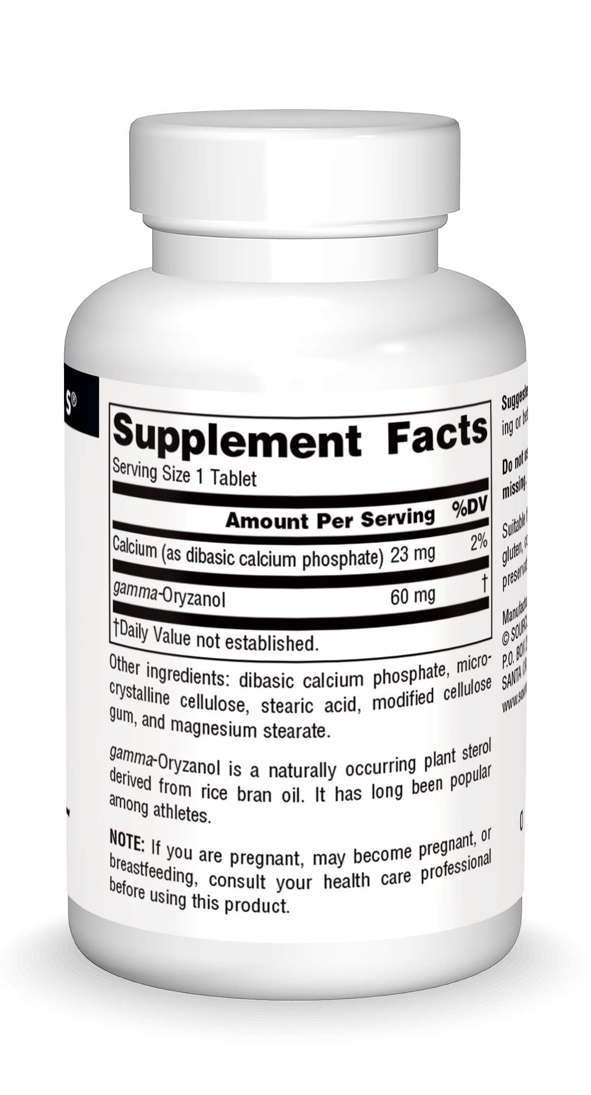 Source Naturals Gamma Oryzanol Tablets, 200 Tablets