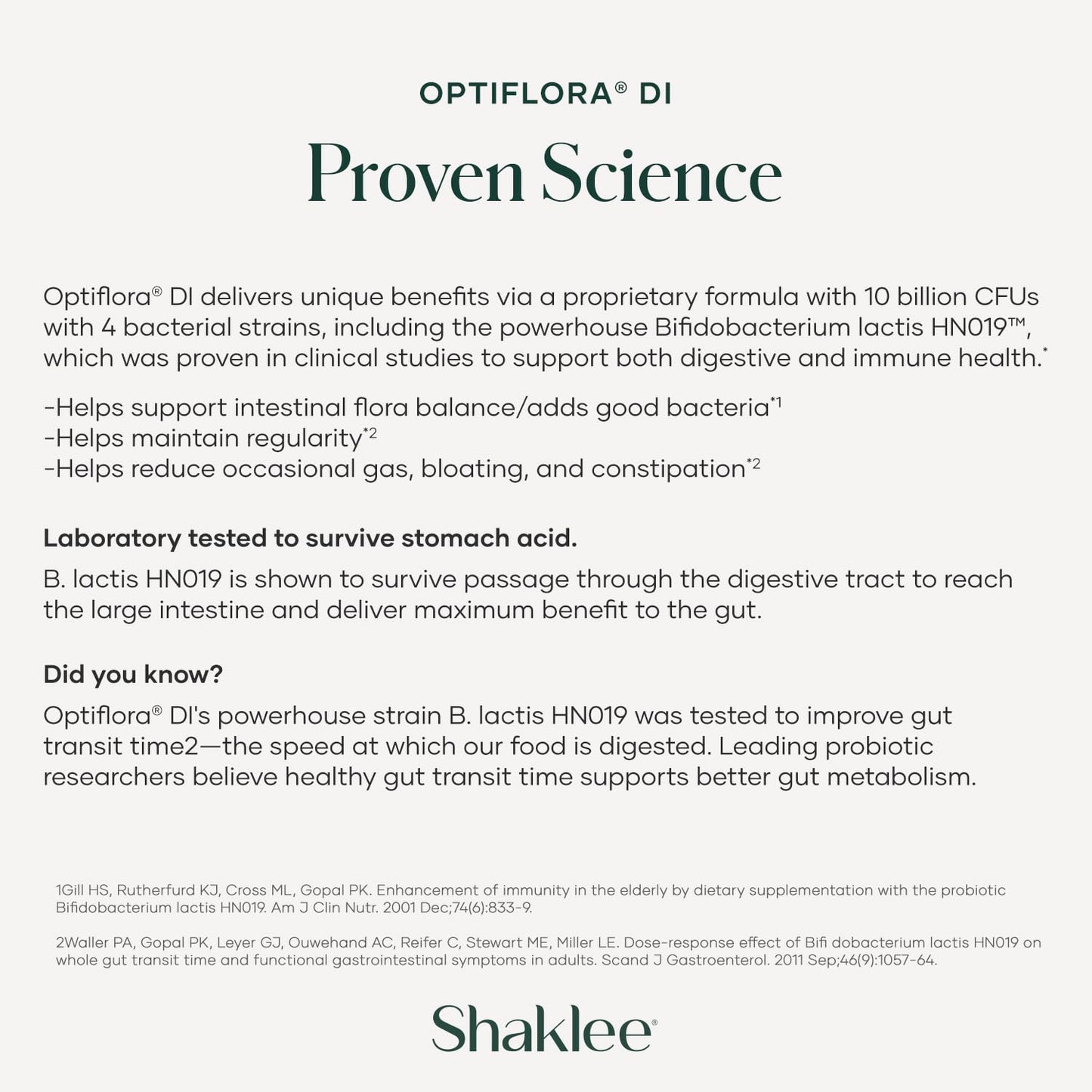 Shaklee Optiflora DI Probiotic 10 Billion CFUs Capsule, 30 Capsules