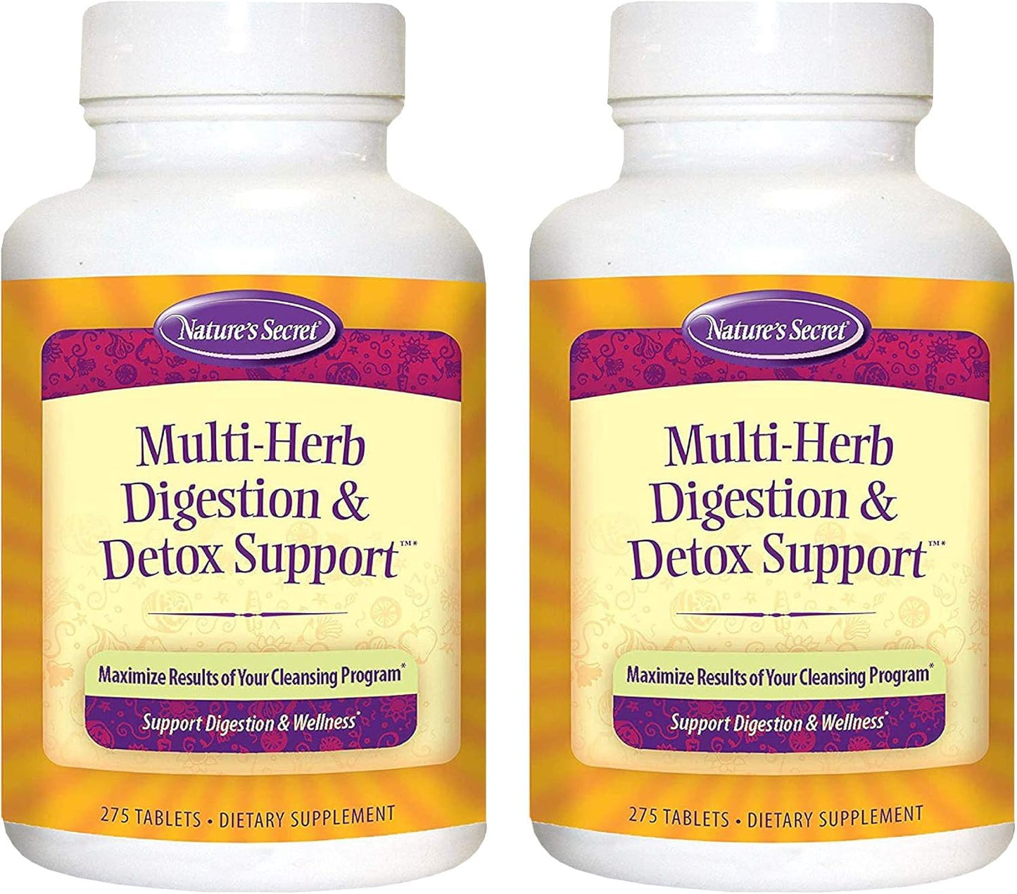 Nature's Secret Multi-Herb Digestion & Detox Support Tablets, 275 Count (Pack of 2)