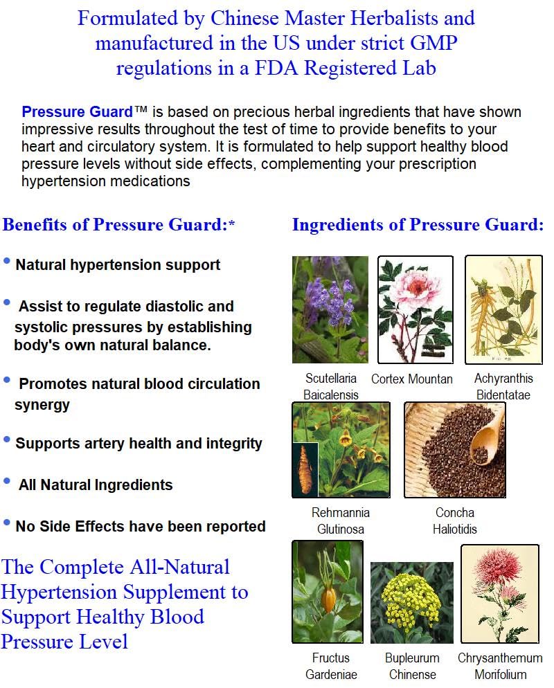 NaturalyPure Pressure Guard All-Natural Hypertension Supplement Capsules 180