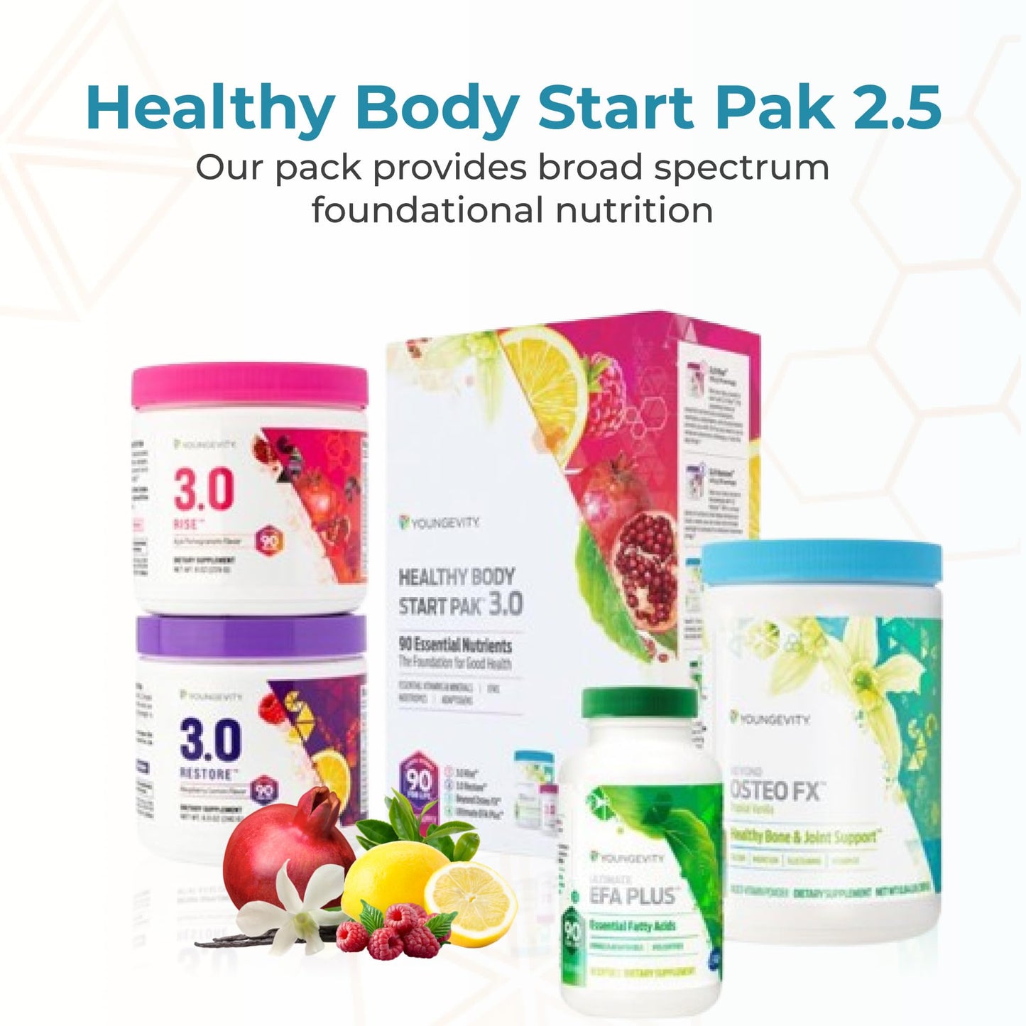 Youngevity Healthy Body Start Pak 3.0 Rise & Restore Powder, 4-Pack