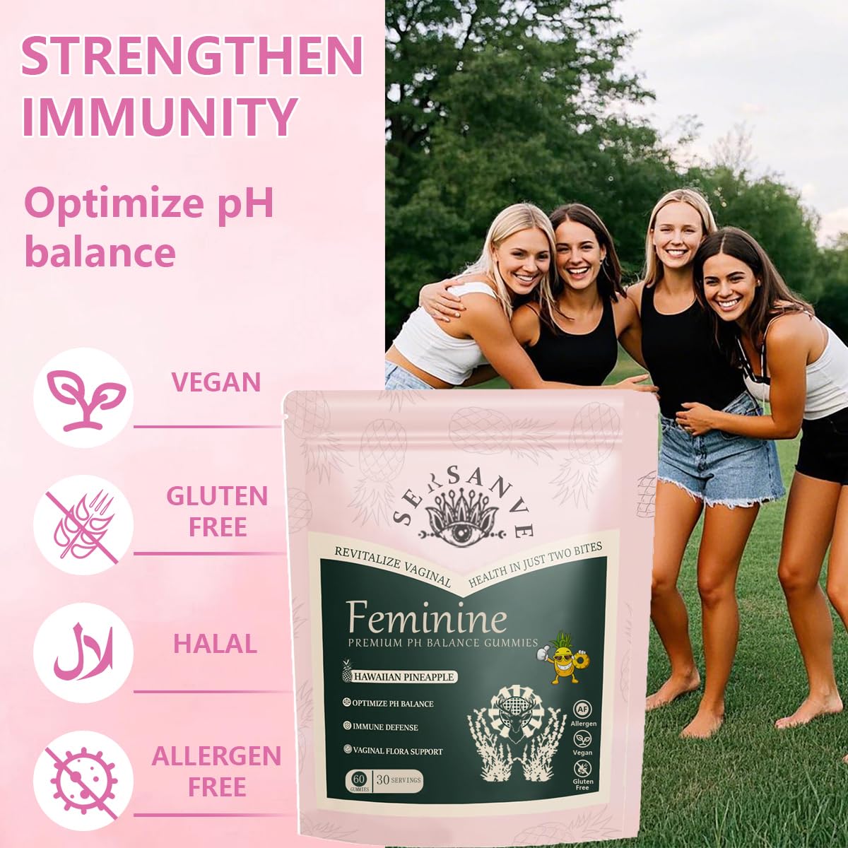 SERSANVE Premium Feminine Balance Gummies, 120 Gummies