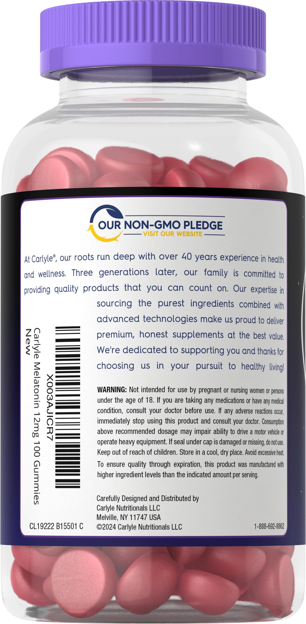 Carlyle Melatonin Gummy 12mg 100 Count