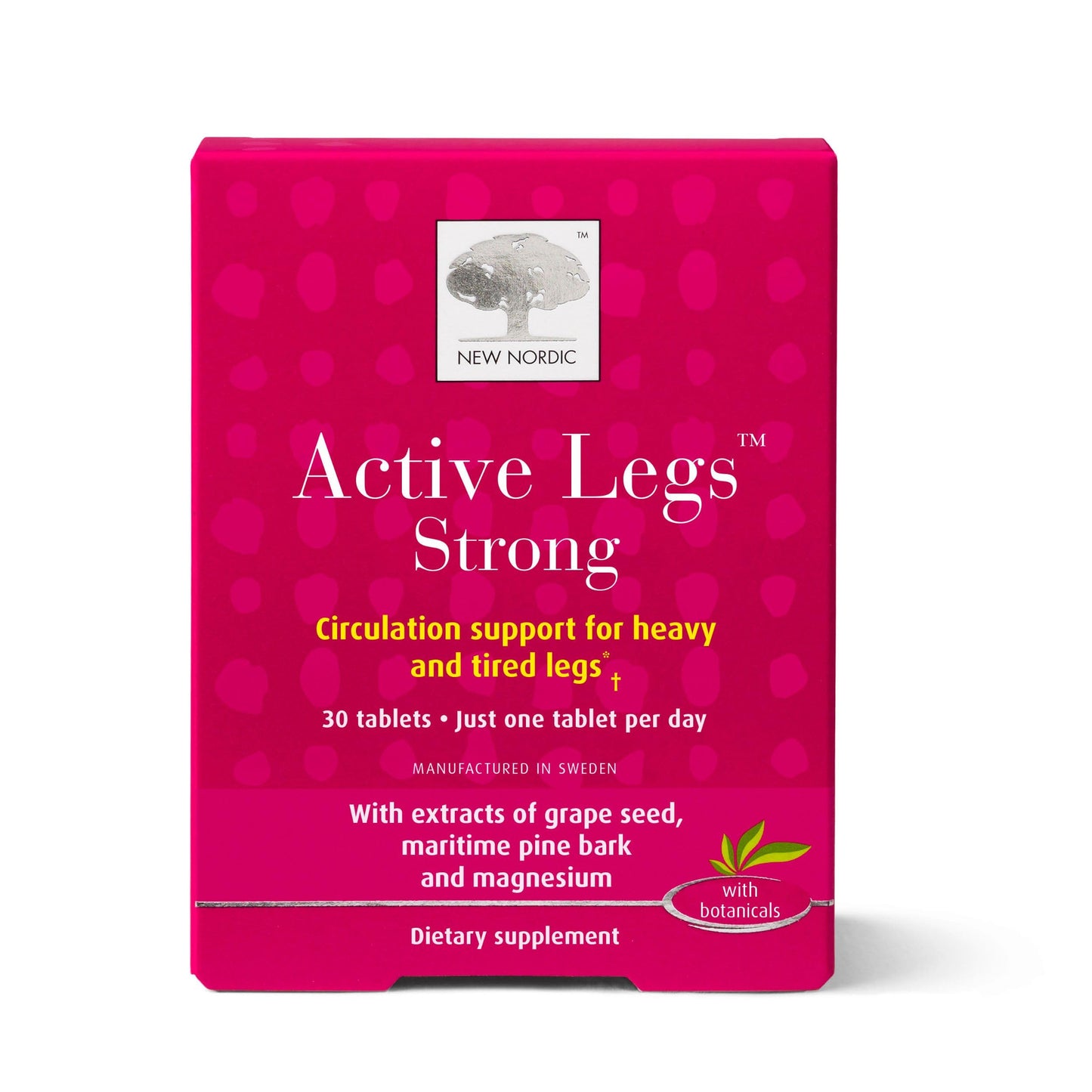 NEW NORDIC Active Legs Strong Grape Seed, Maritime Pine Bark, Magnesium Tablets, 30 Count