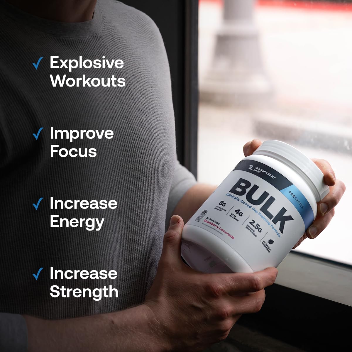 Transparent Labs Bulk Pre Workout Powder 30 Servings