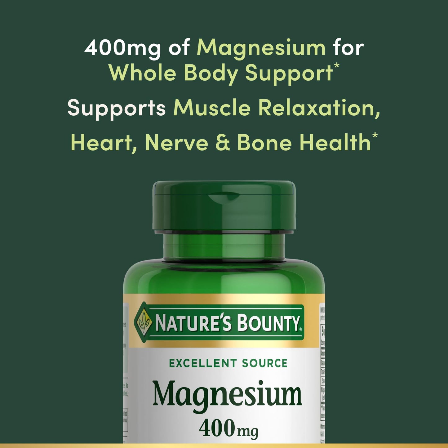 Nature's Bounty Magnesium 400 mg Softgel, 75 Softgels