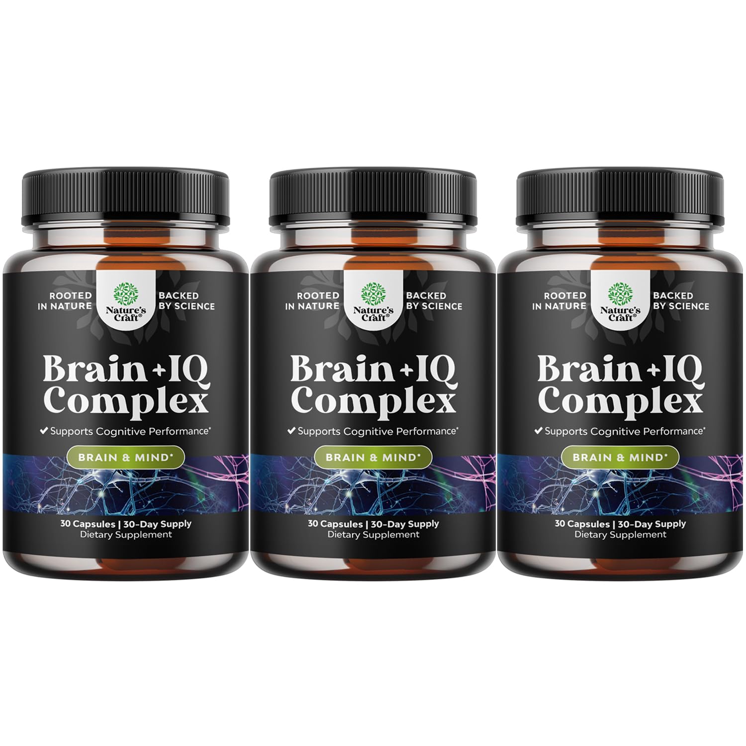 Natures Craft Nootropic Memory Supplement for Brain Support Capsule 30 Count