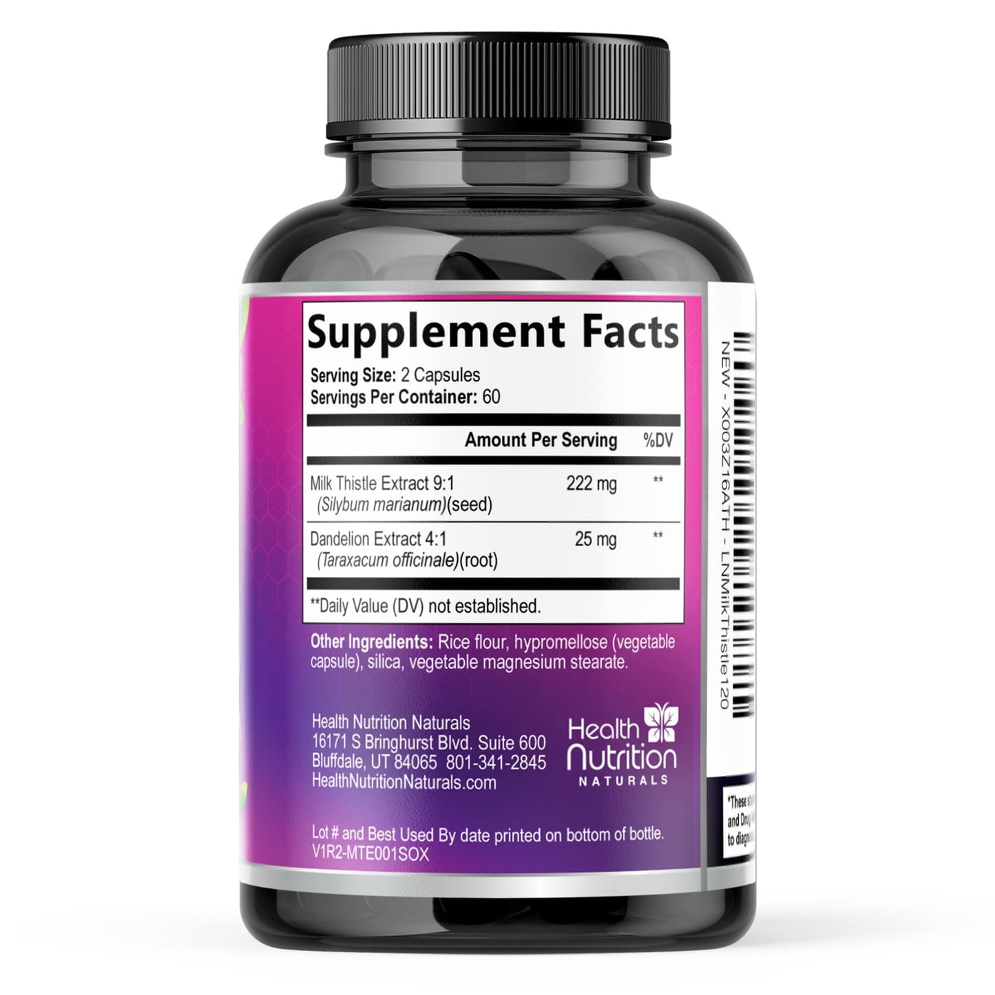 Health Nutrition Naturals Milk Thistle Supplement Capsule 120 Count