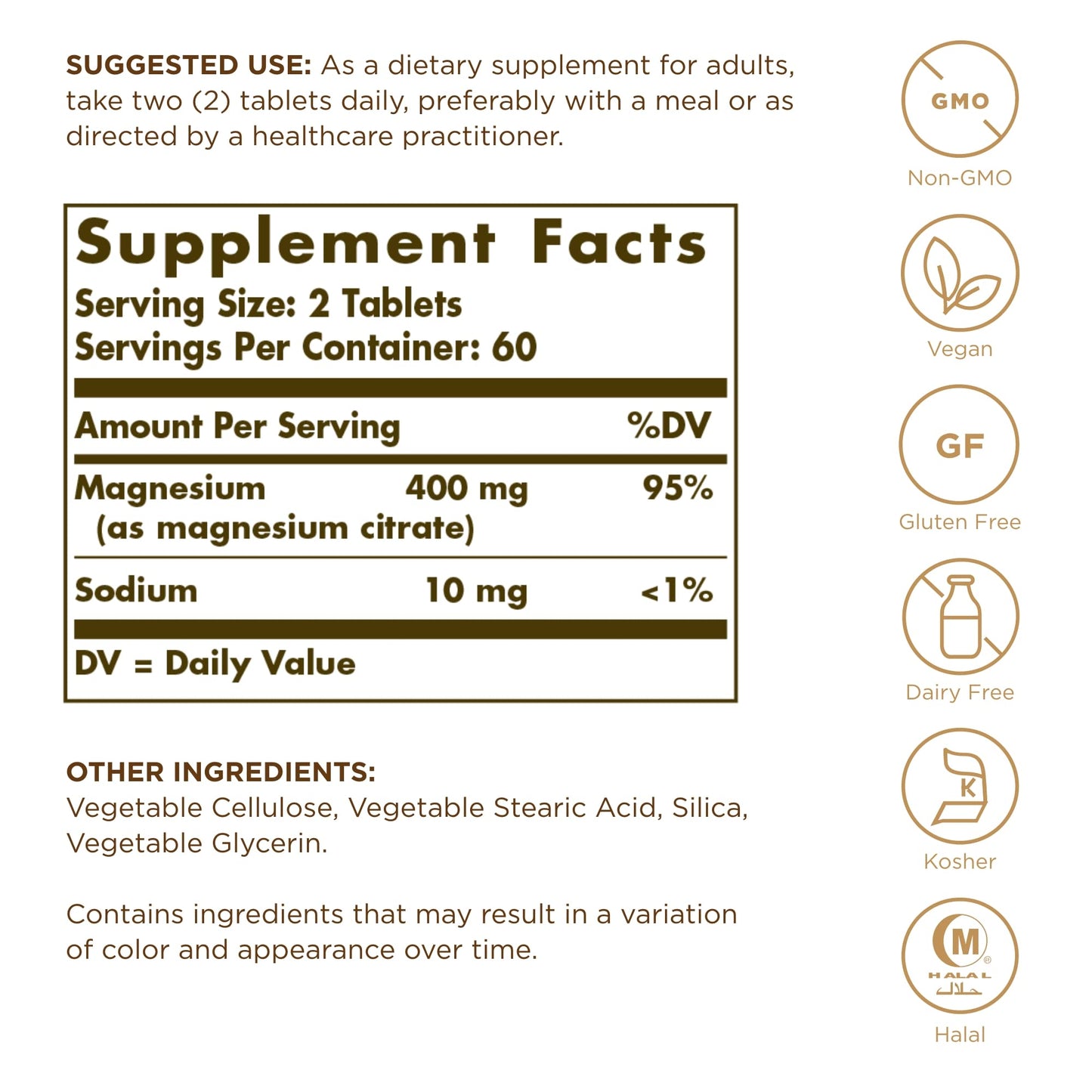 Solgar Magnesium Citrate 240 Tablets