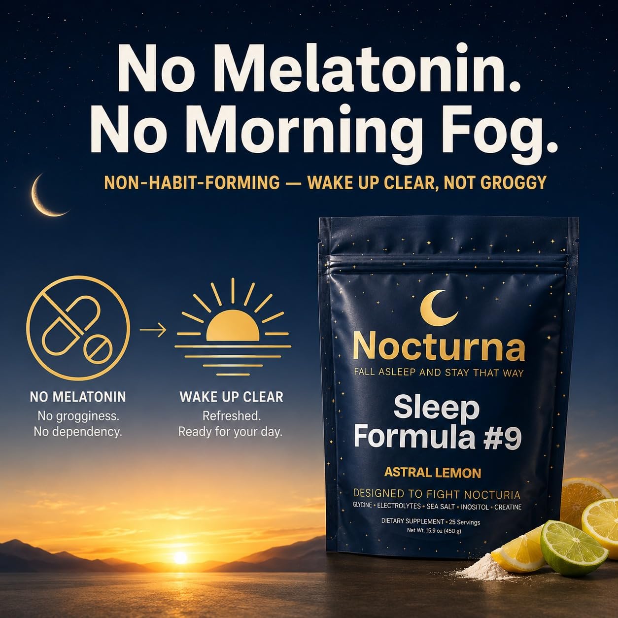 Nocturna Sleep 9 Formula with Glycine + Myo-Inositol Powder 15.9 oz