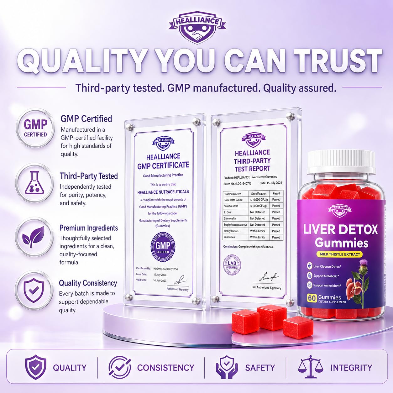 Healliance Liver Cleanse Detox & Repair Gummies, 60 Count