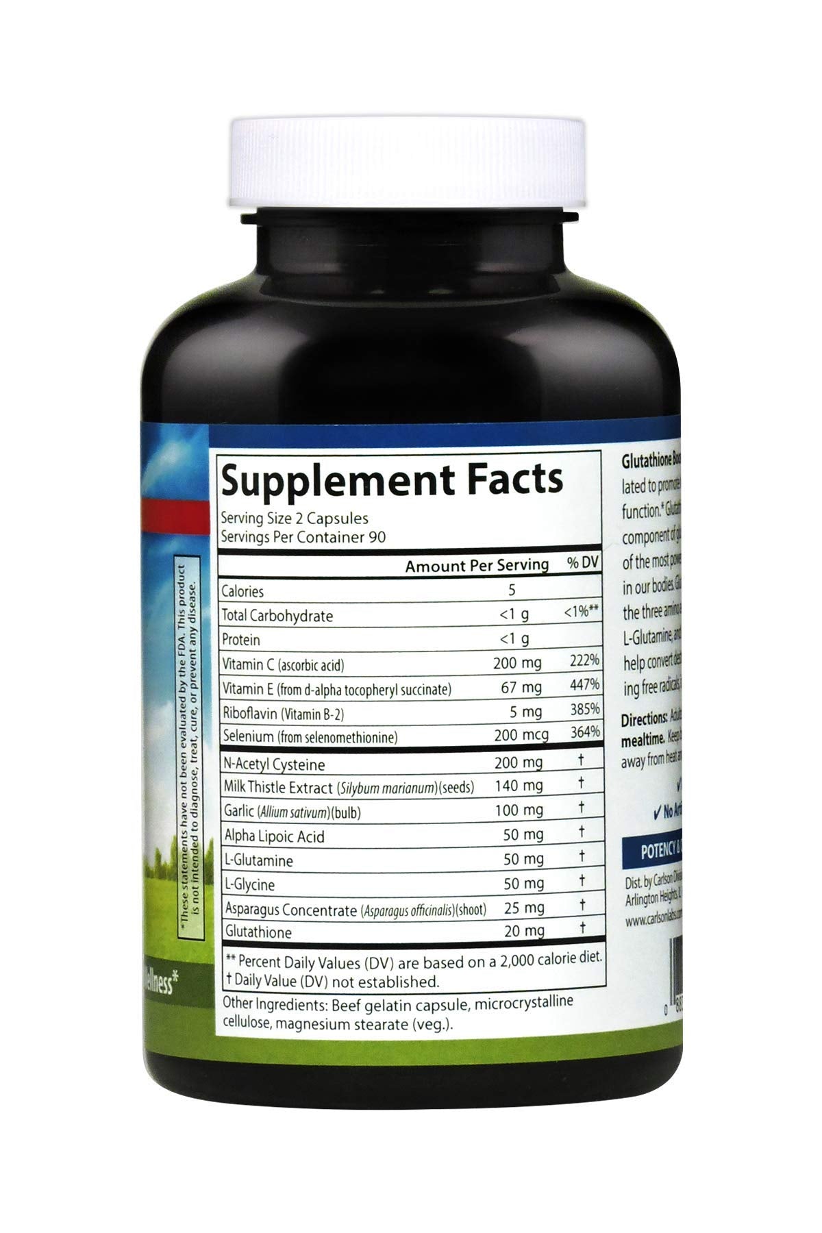 Carlson Glutathione Booster 180 Capsules