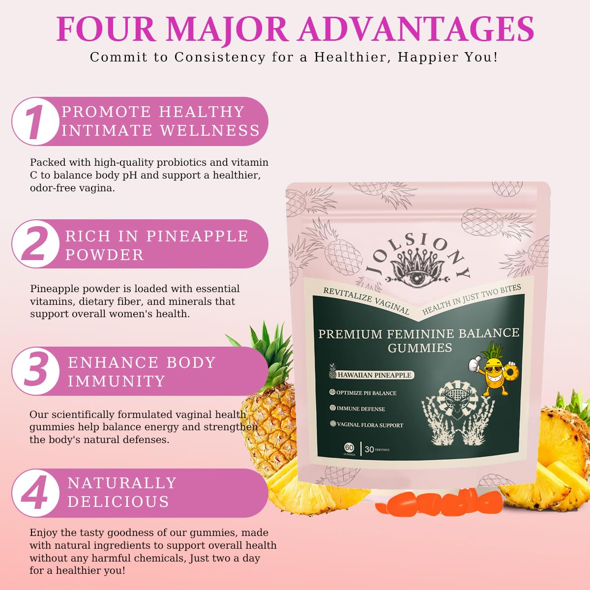 SERSANVE Premium Feminine Balance Gummies, 120 Gummies