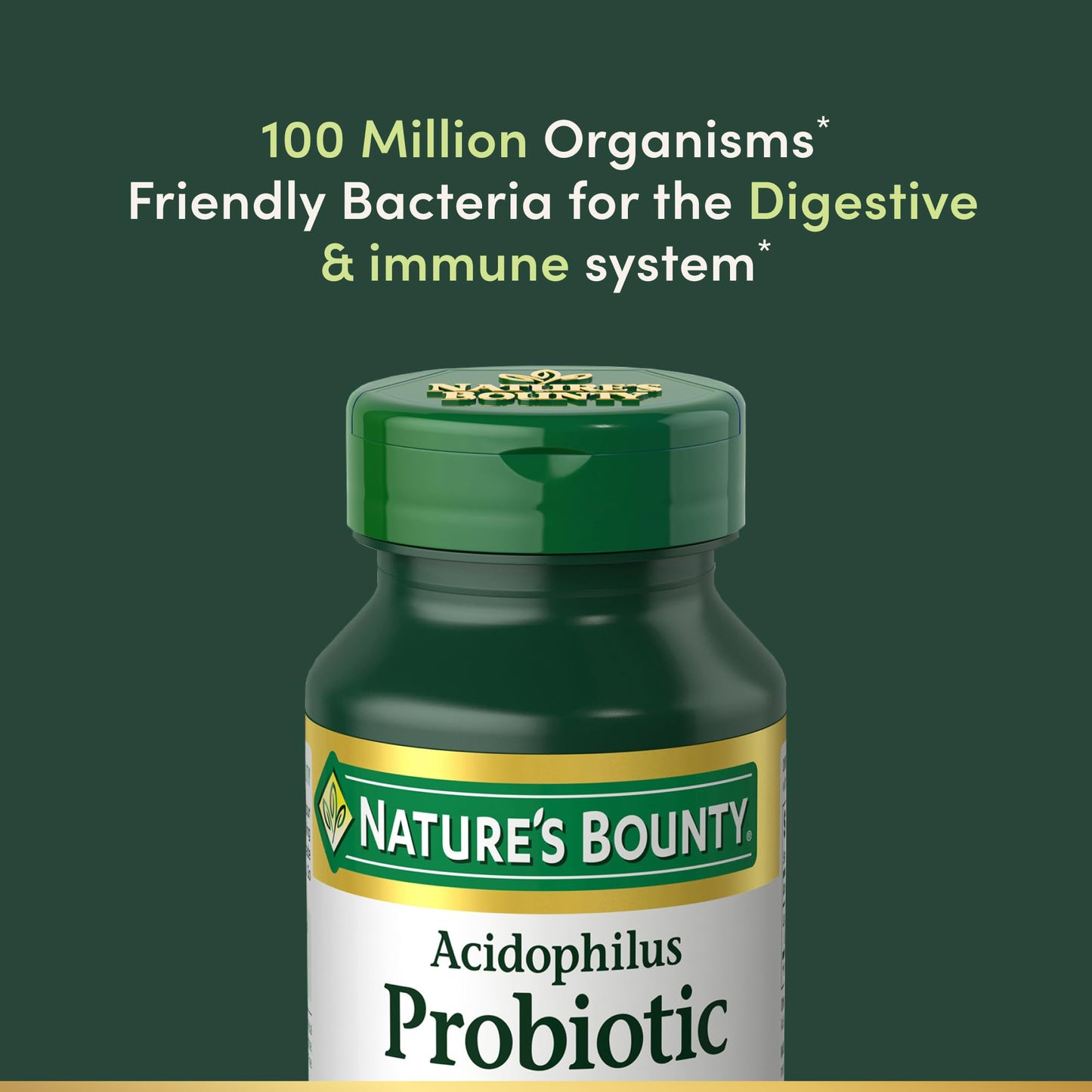Nature's Bounty Lactobacillus Acidophilus Probiotic Supplement Tablet 120 Count