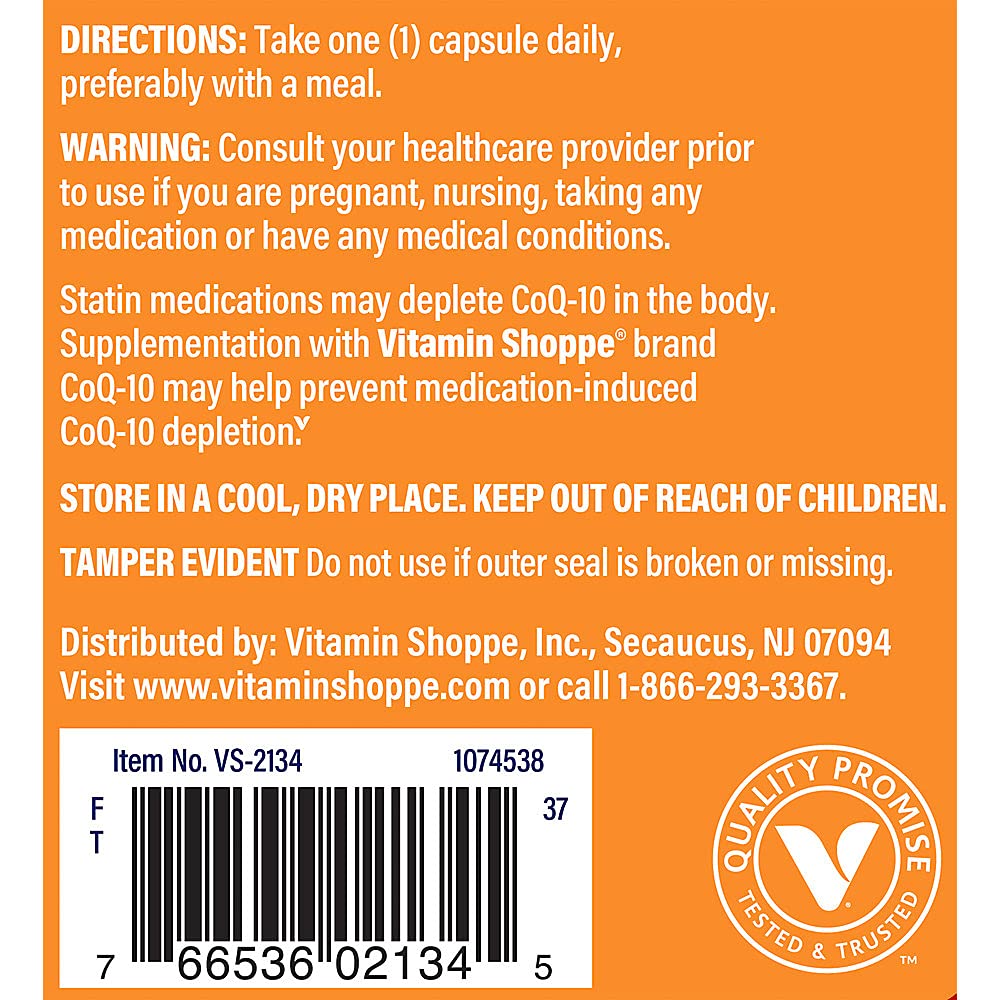 The Vitamin Shoppe CoQ-10 200mg Capsule, 60 Count