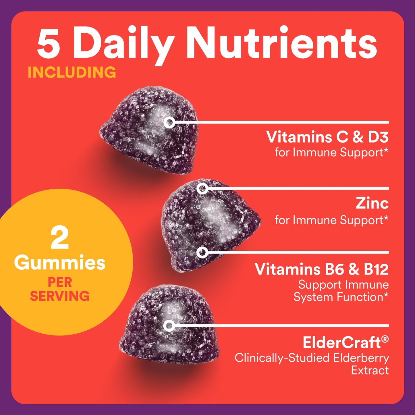 SmartyPants Kids Immunity Elderberry Gummies 1 Count