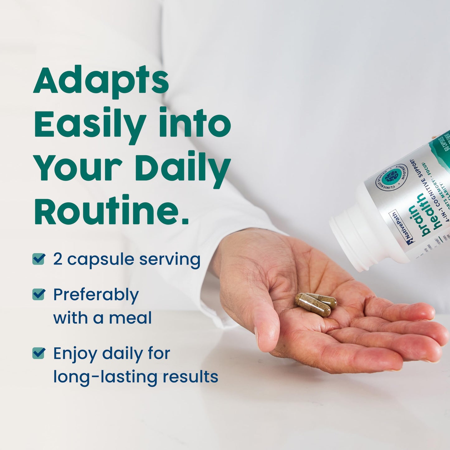 NativePath Brain Health Nootropic, Bacopa & Alpha GPC Softgels 60