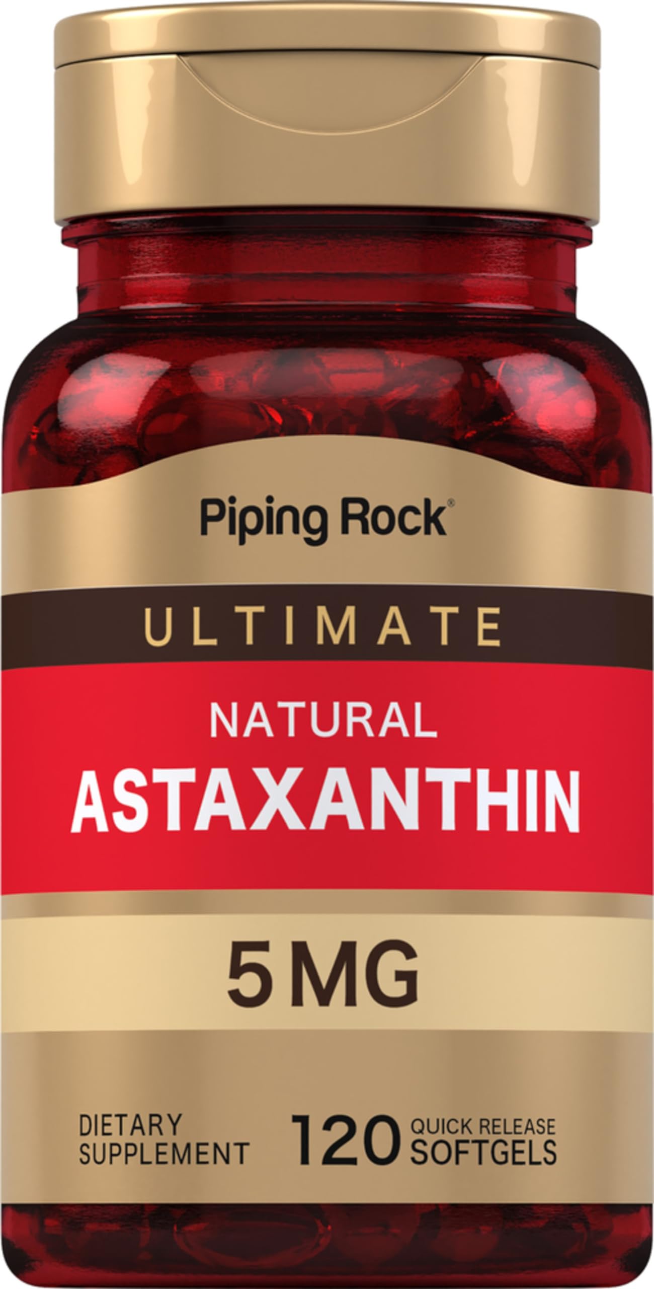 Piping Rock Astaxanthin Supplement 5mg Softgels 120