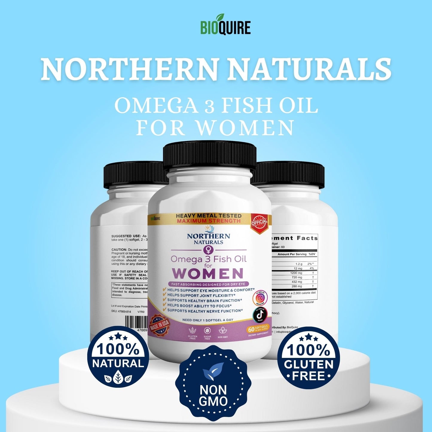 BIOQUIRE Omega 3 Fish Oil for Women Capsule 60