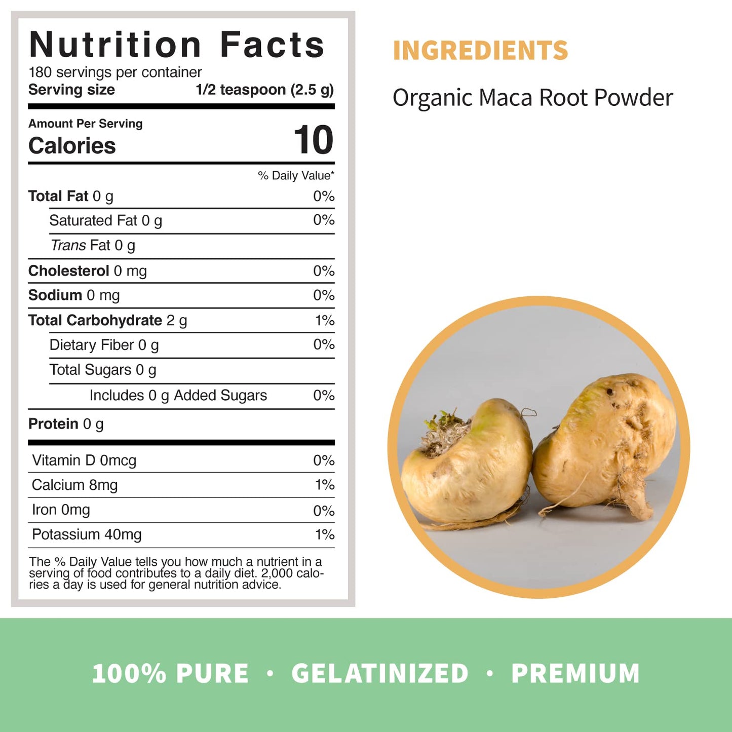Sprout Living Organic Gelatinized Maca Root Powder, 16 oz