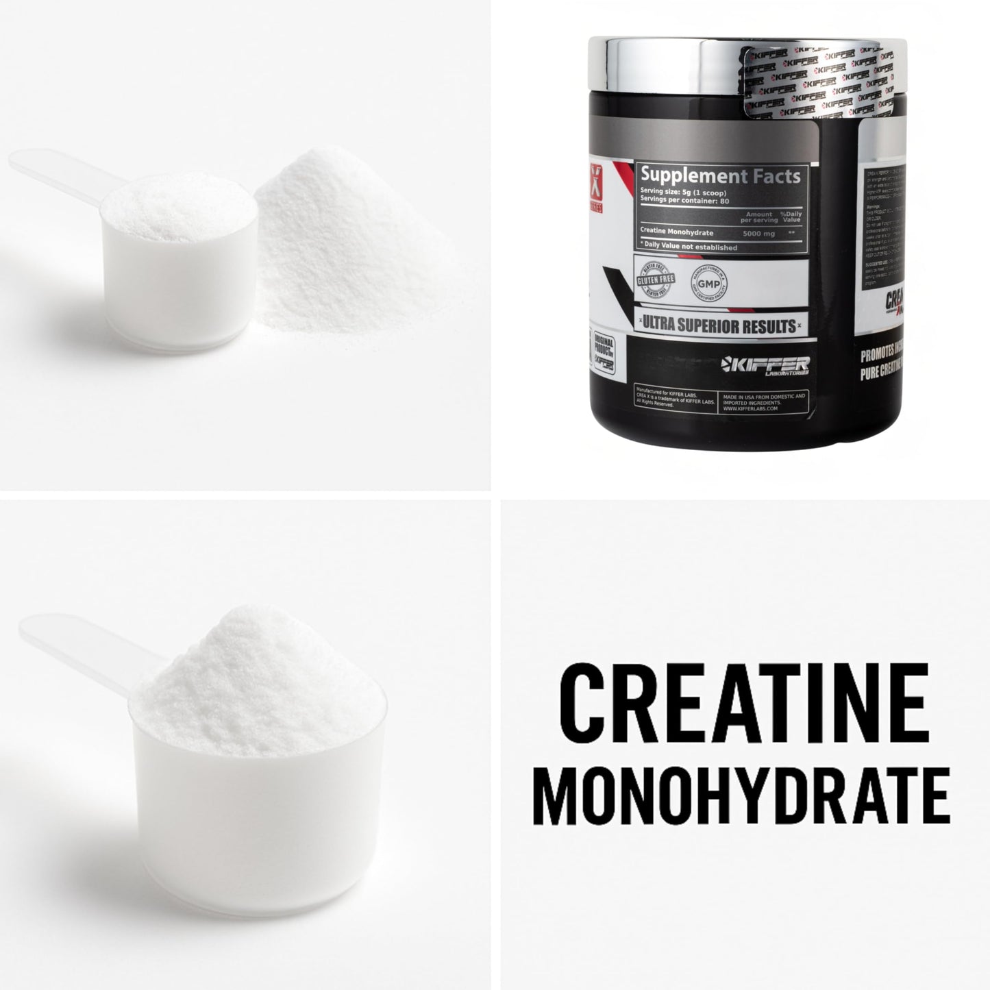 Kiffer Laboratories CreaX Creatine Monohydrate Powder, 14 oz