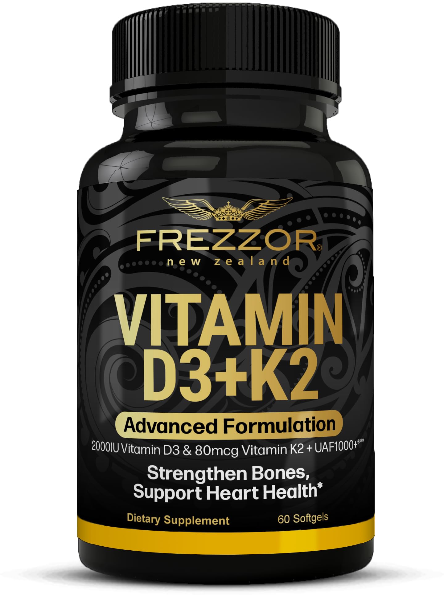 FREZZOR Vitamin D3 and K2 Softgels, 60 Count