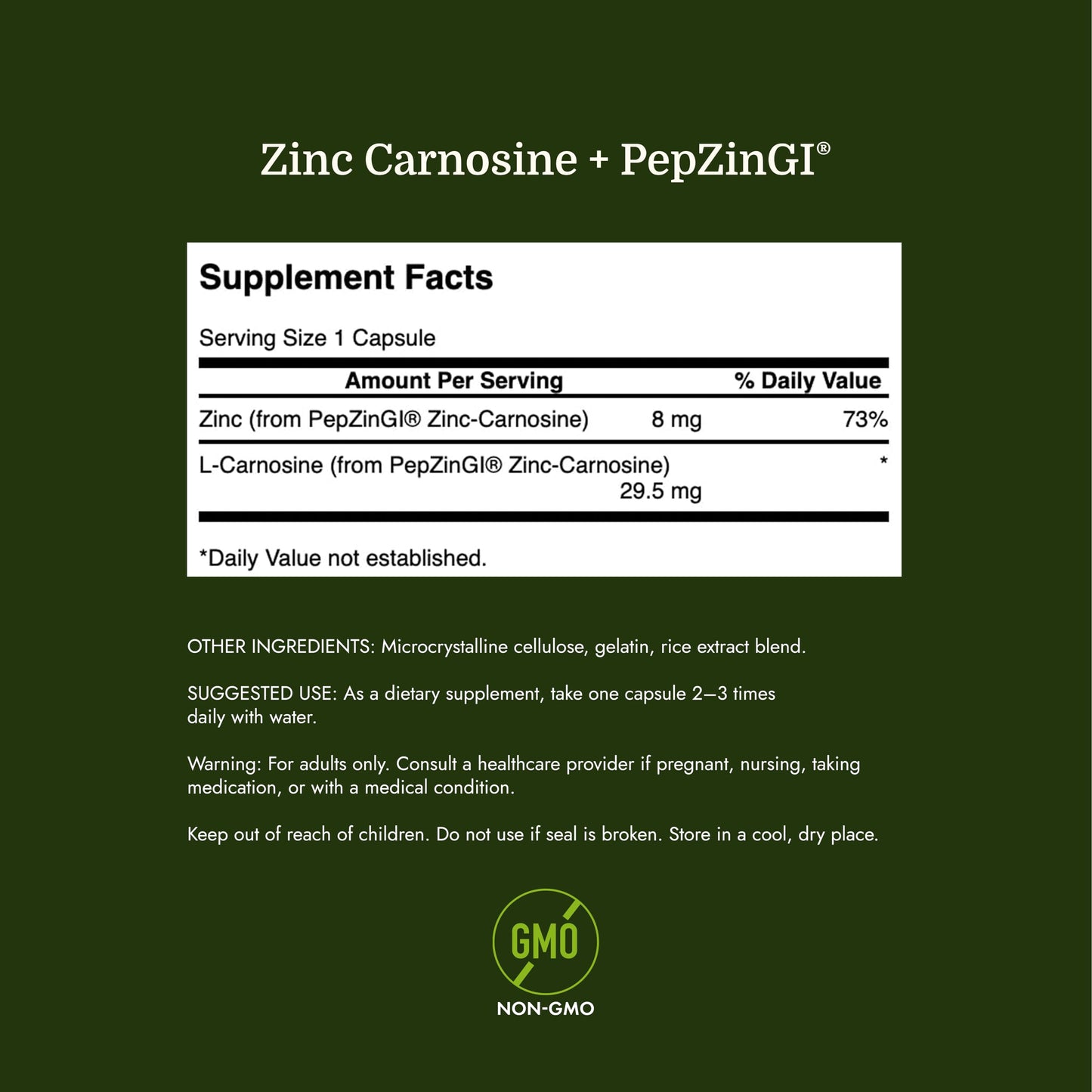 Swanson Ultra Zinc Carnosine (PepZinGI) Gastric Health Supplement, 60 Capsules