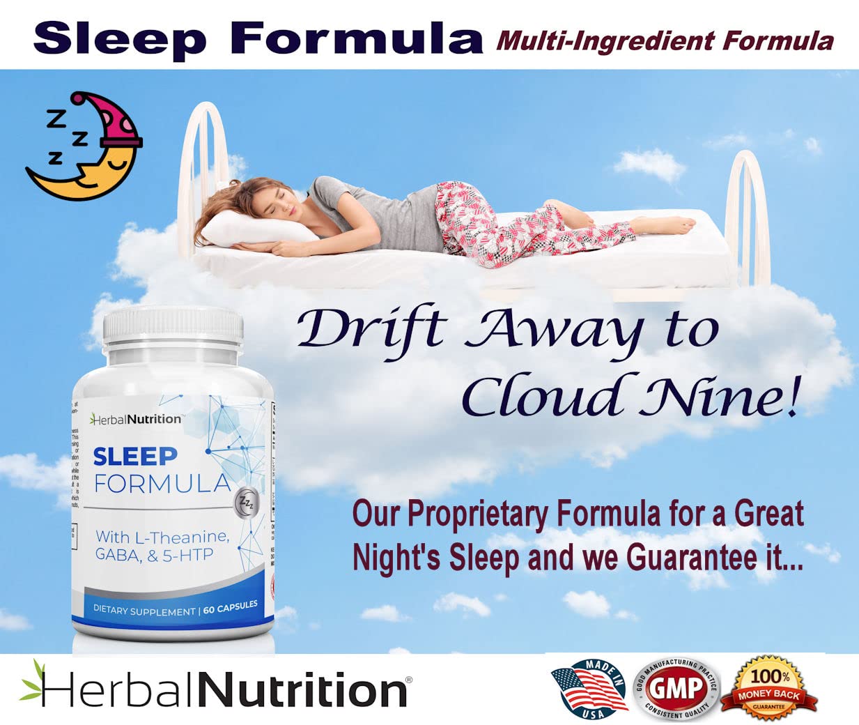 Herbal Nutrition Sleep Formula with Melatonin Sleep Support Supplement Capsule 1