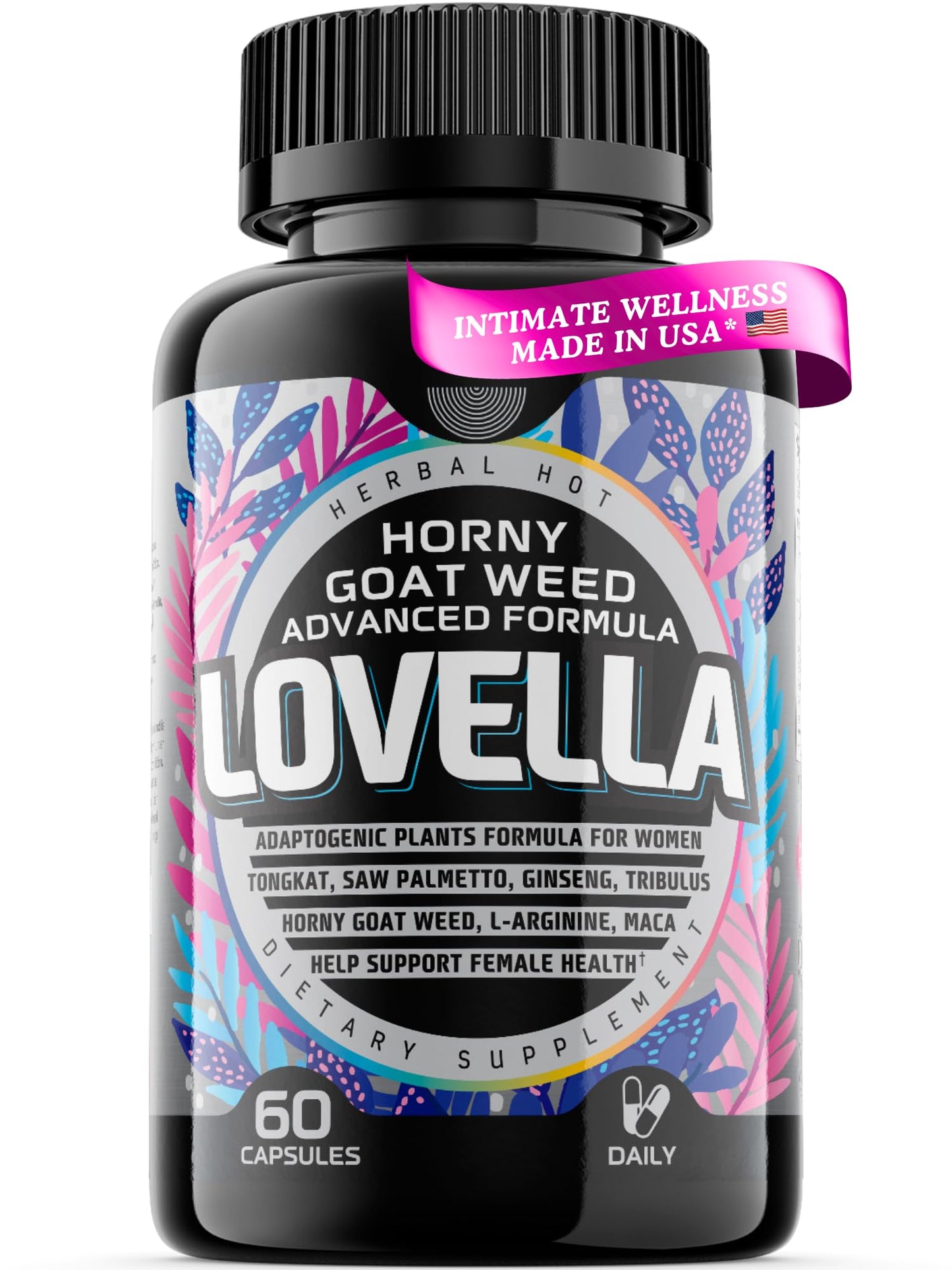 HERBAL HOT Horny Goat Weed Women Libido Support with Maca Root for Mood, Energy, Desire, Hormone Balance, Fast Acting Libido Booster with Tribulus, Complete Female Supplement Capsule 60