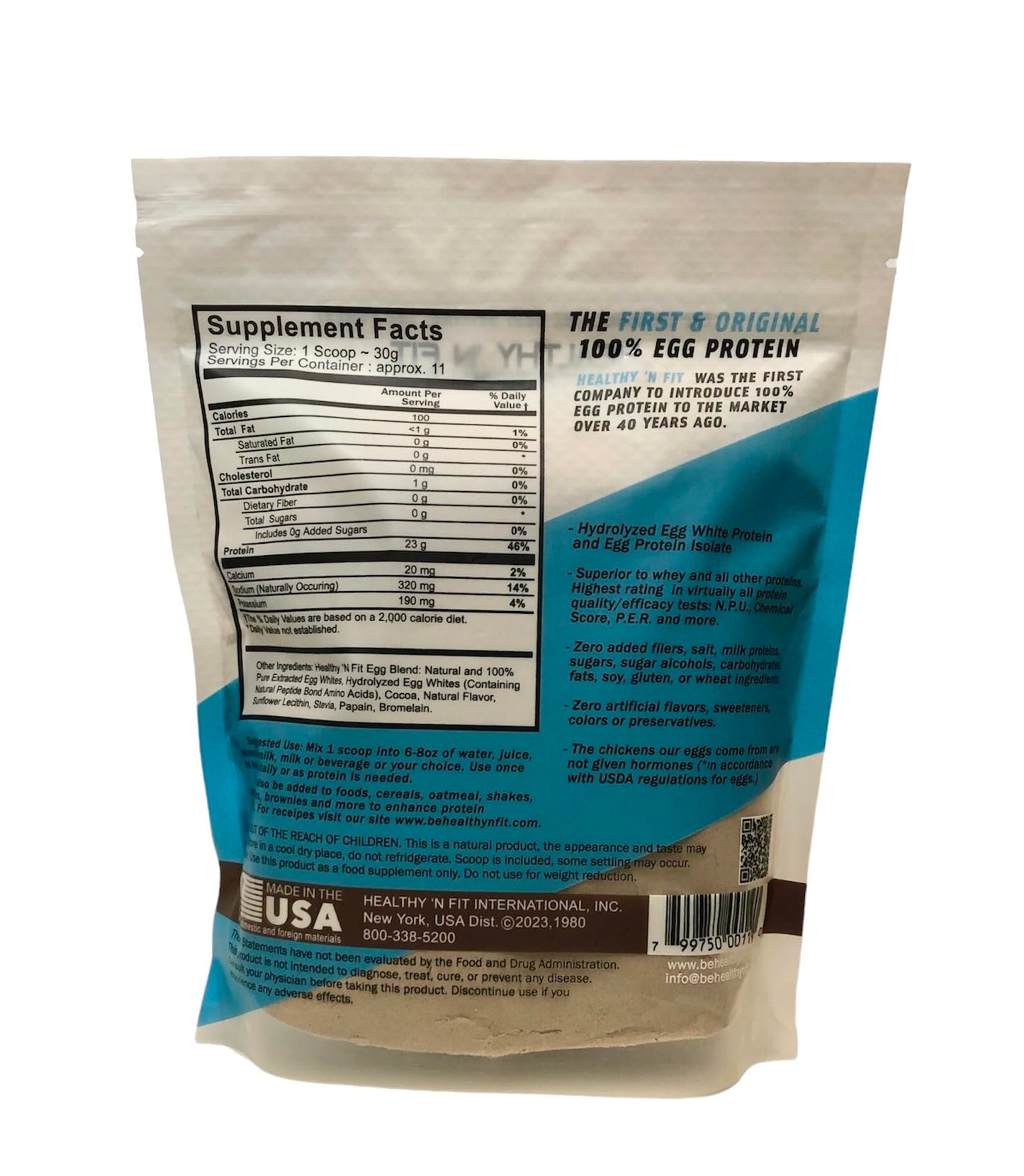 Healthy 'N Fit 100% Egg Protein Powder - Chocolate, 12 oz